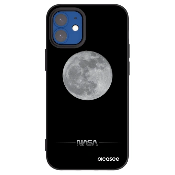 Picasee husă neagră din silicon pentru Apple iPhone 12 mini - Moon Minimal