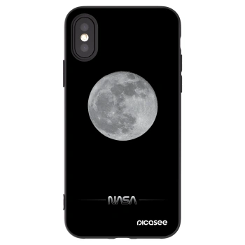 Picasee husă neagră din silicon pentru Apple iPhone X/XS - Moon Minimal