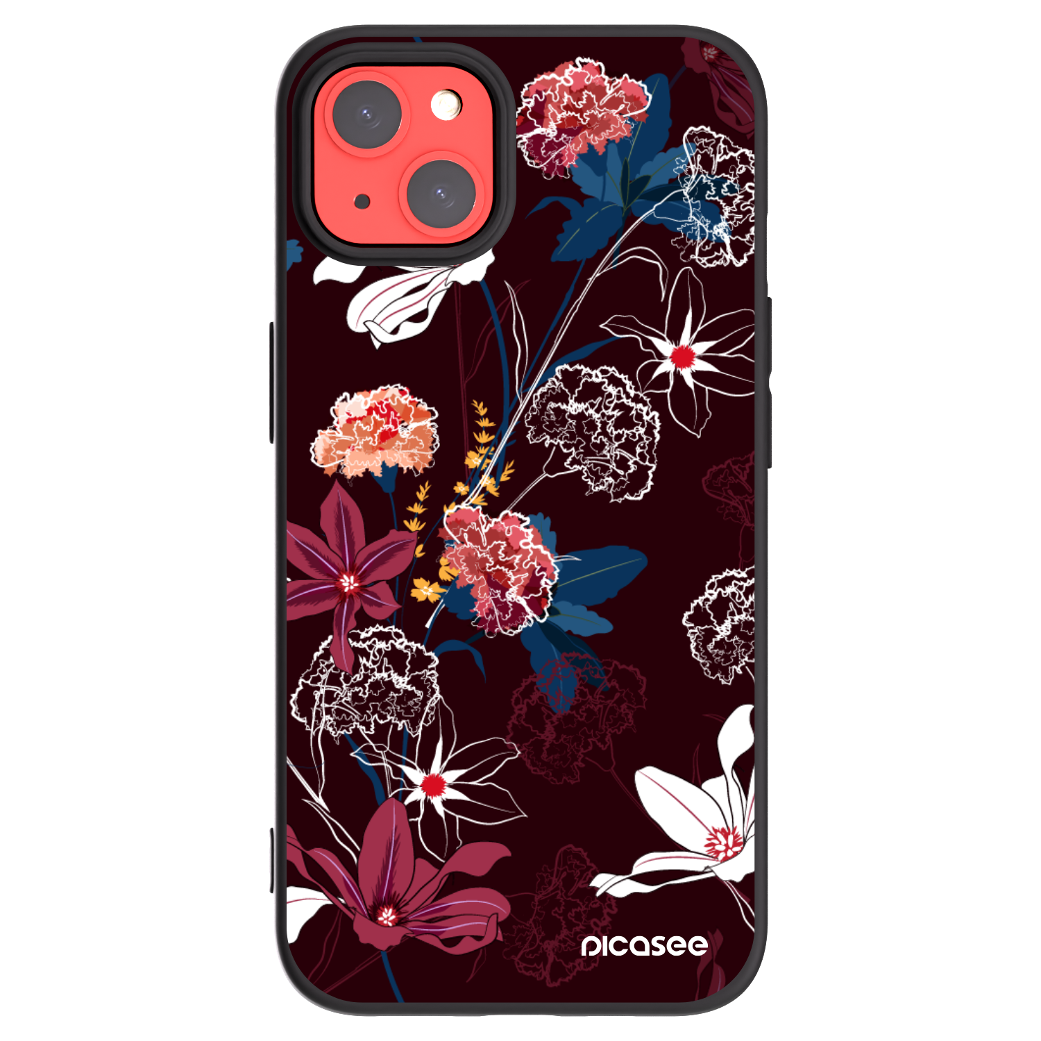 Picasee husă neagră din silicon pentru Apple iPhone 13 - Dark Meadow