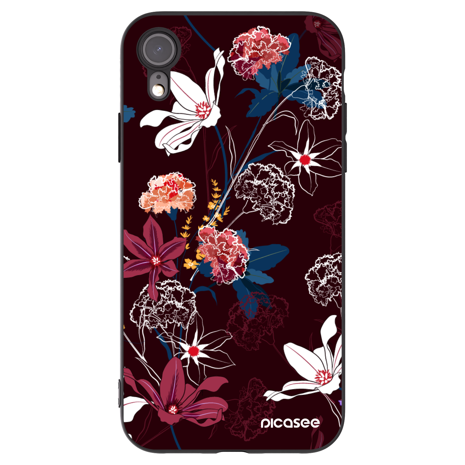 Picasee husă neagră din silicon pentru Apple iPhone XR - Dark Meadow