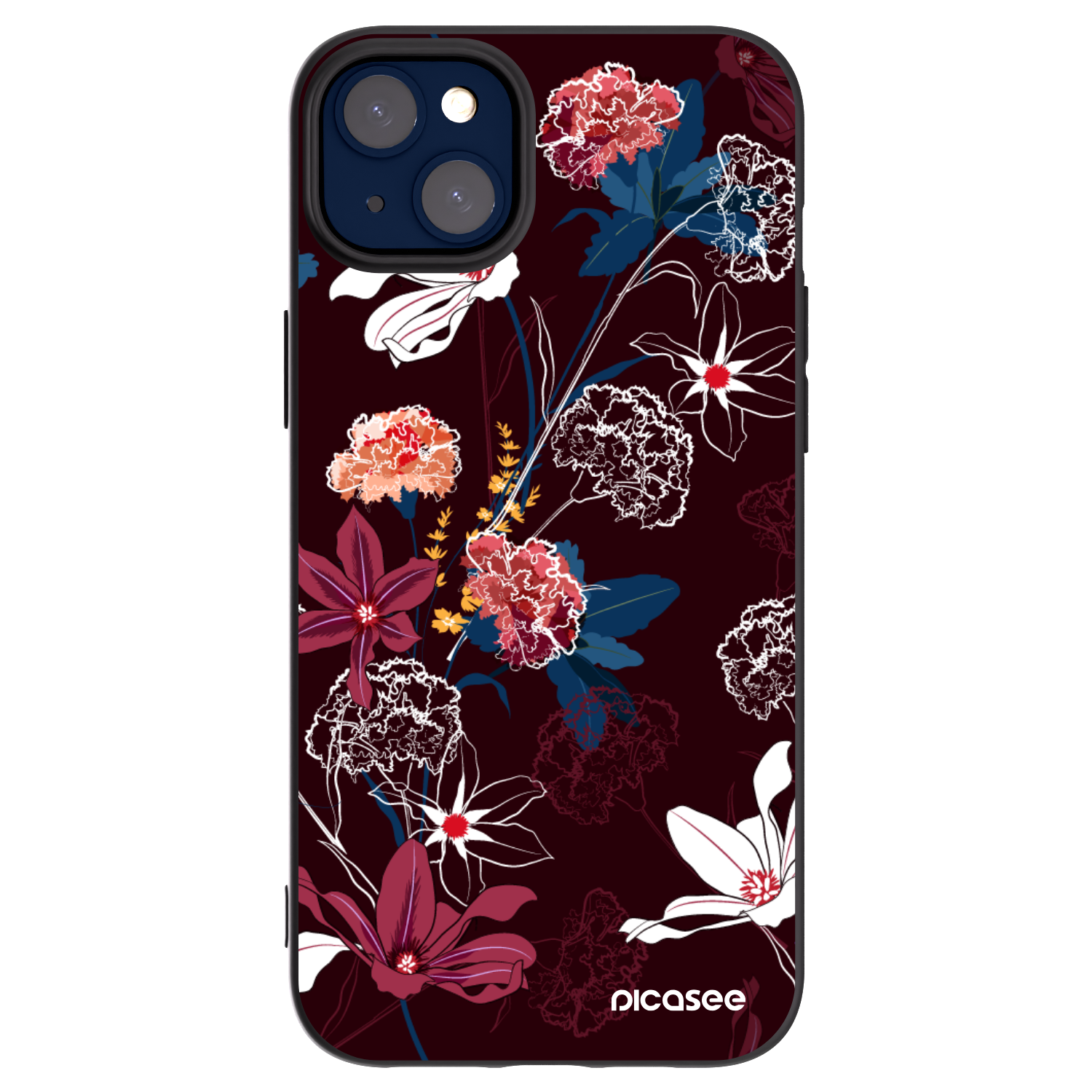 Picasee husă neagră din silicon pentru Apple iPhone 14 Plus - Dark Meadow
