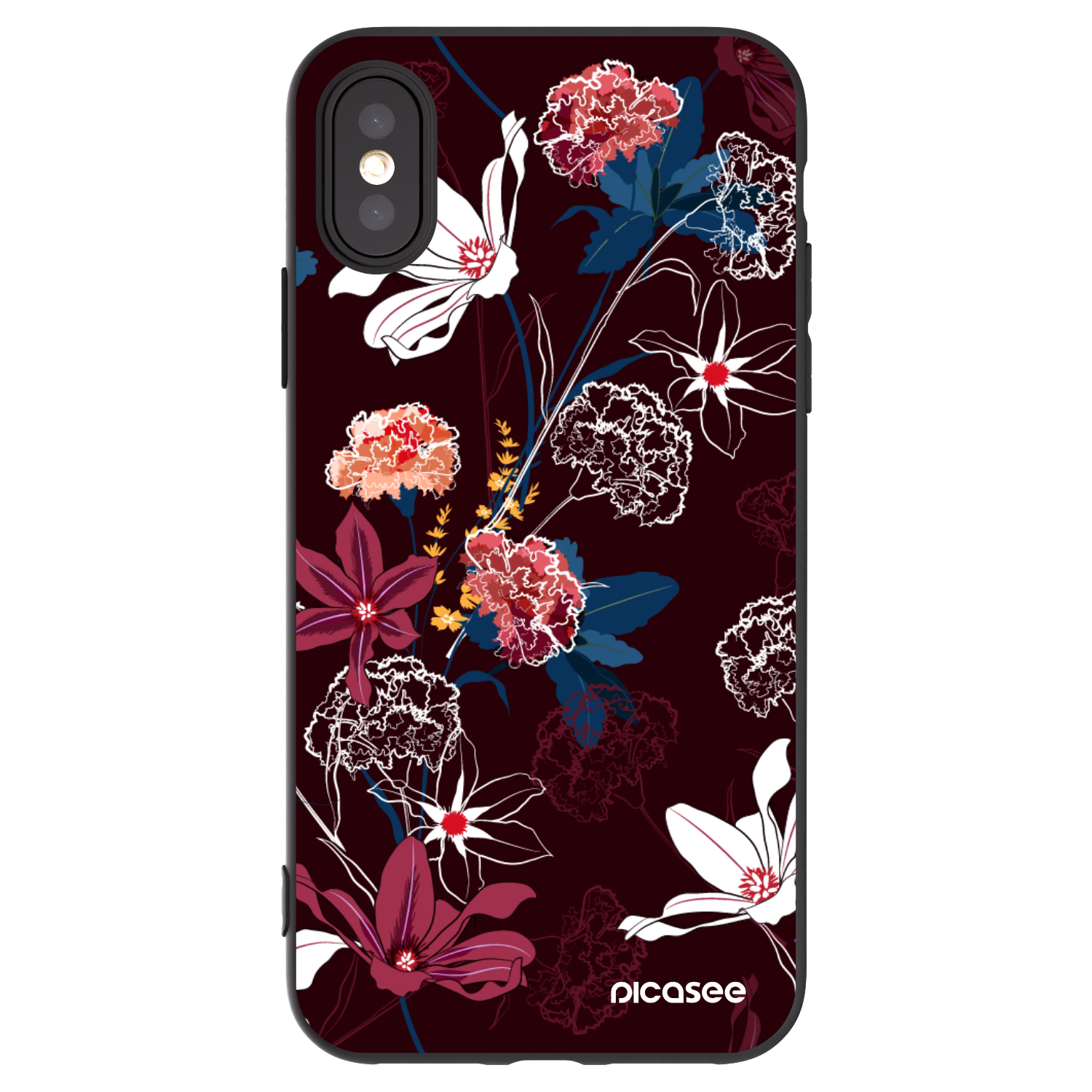 Picasee husă neagră din silicon pentru Apple iPhone X/XS - Dark Meadow