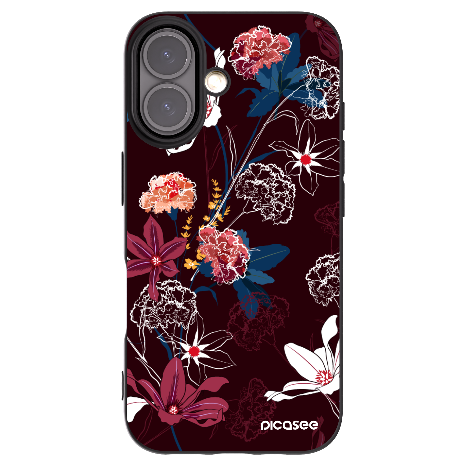 Picasee husă neagră din silicon pentru Apple iPhone 16 - Dark Meadow