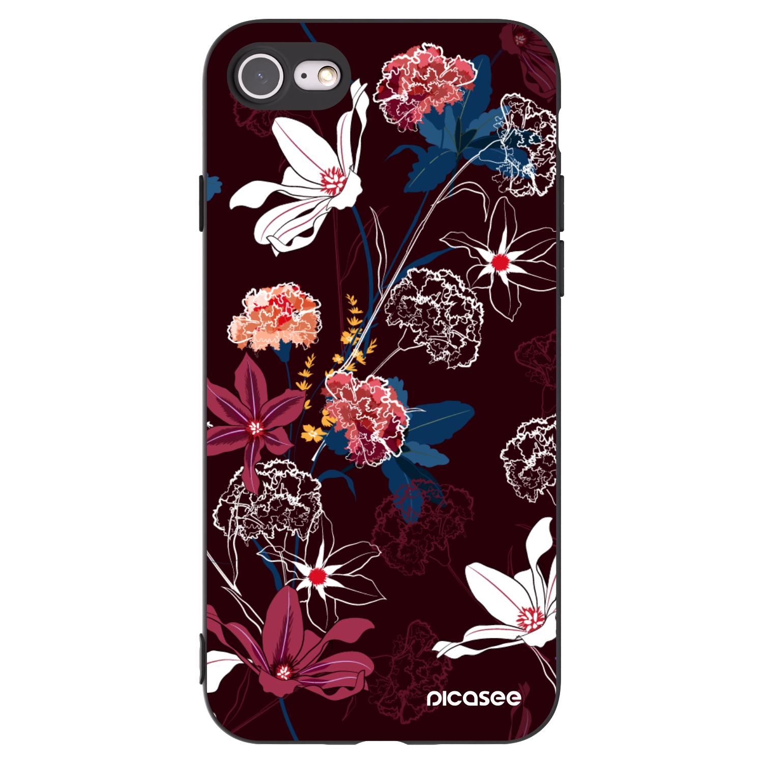 Picasee husă neagră din silicon pentru Apple iPhone 8 - Dark Meadow
