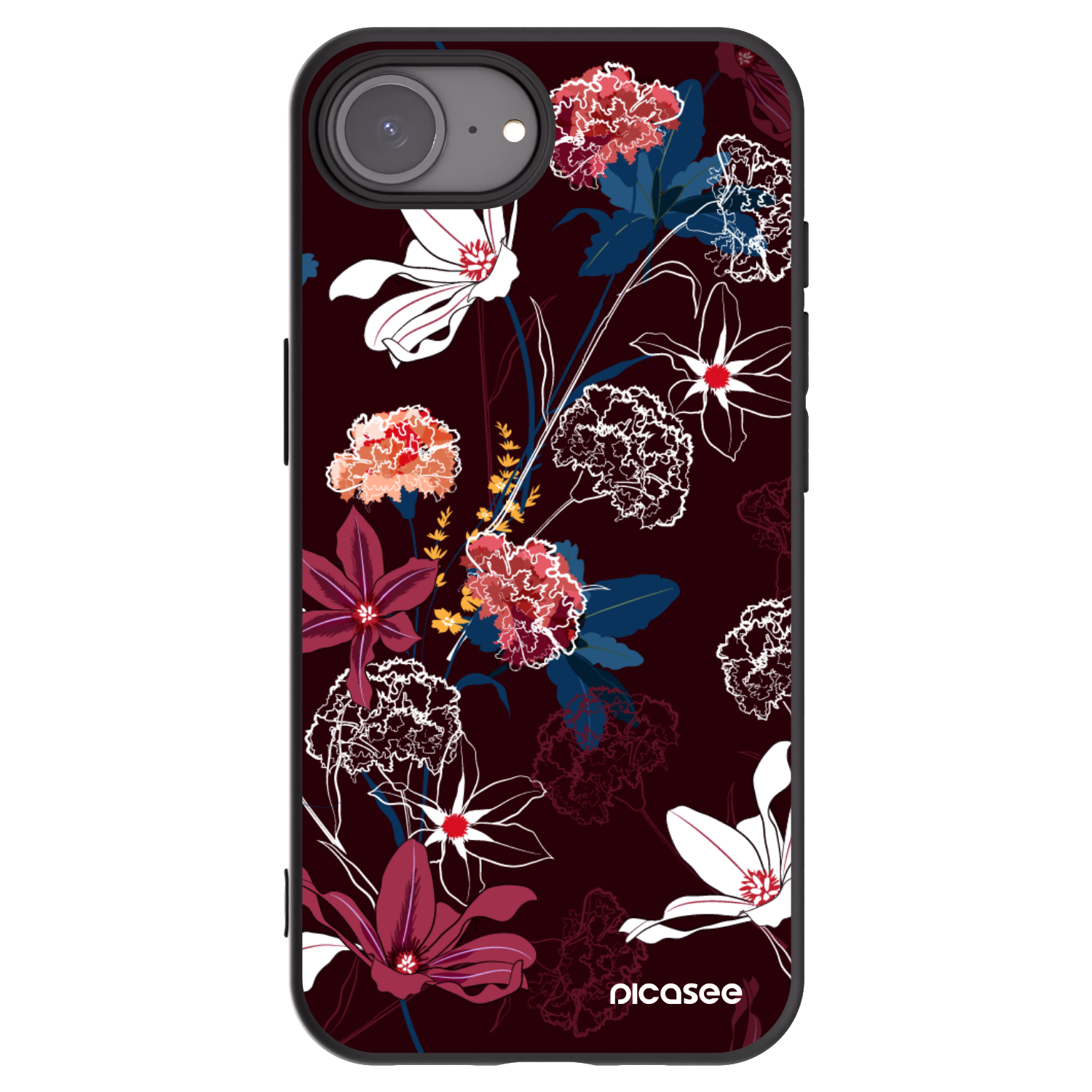 Picasee husă neagră din silicon pentru Apple iPhone 16e - Dark Meadow