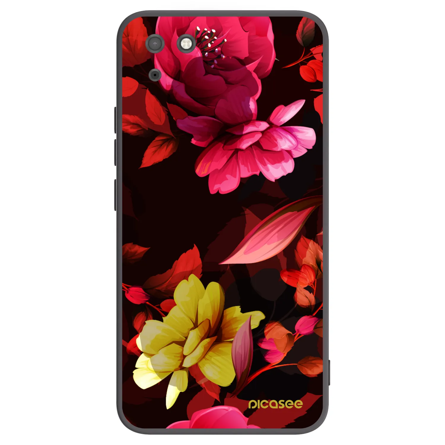 Picasee husă neagră din silicon pentru Huawei Y5P - Dark Peonny