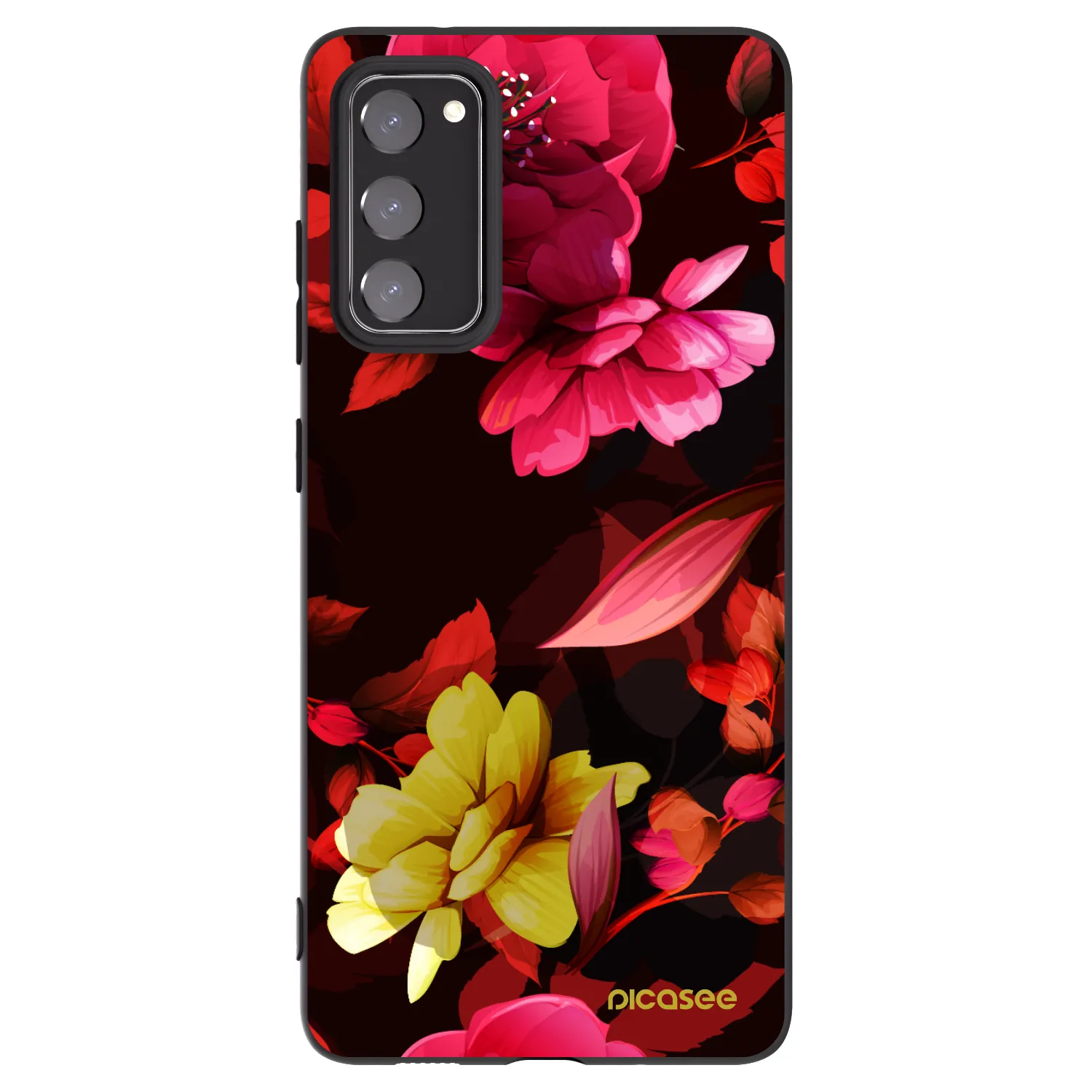 Picasee husă neagră din silicon pentru Samsung Galaxy S20 FE - Dark Peonny