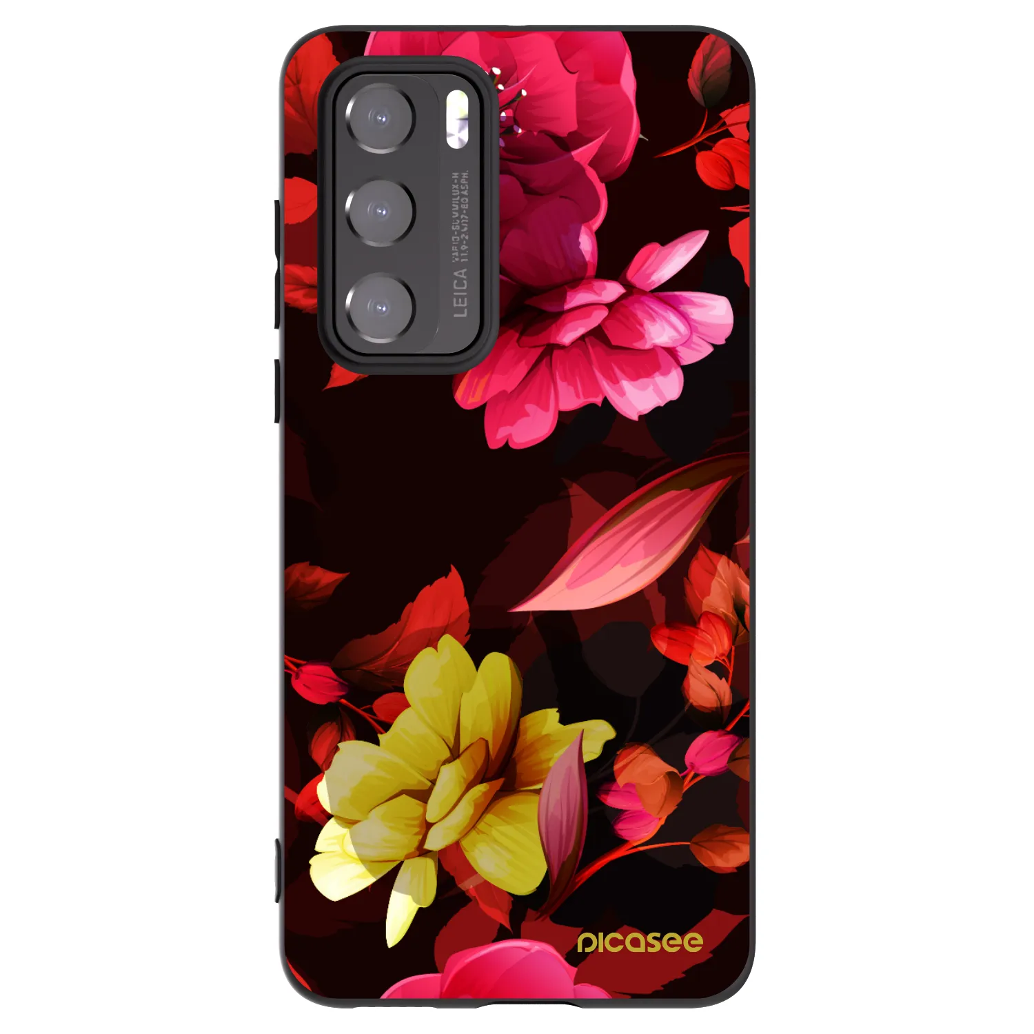 Picasee husă neagră din silicon pentru Huawei P40 - Dark Peonny