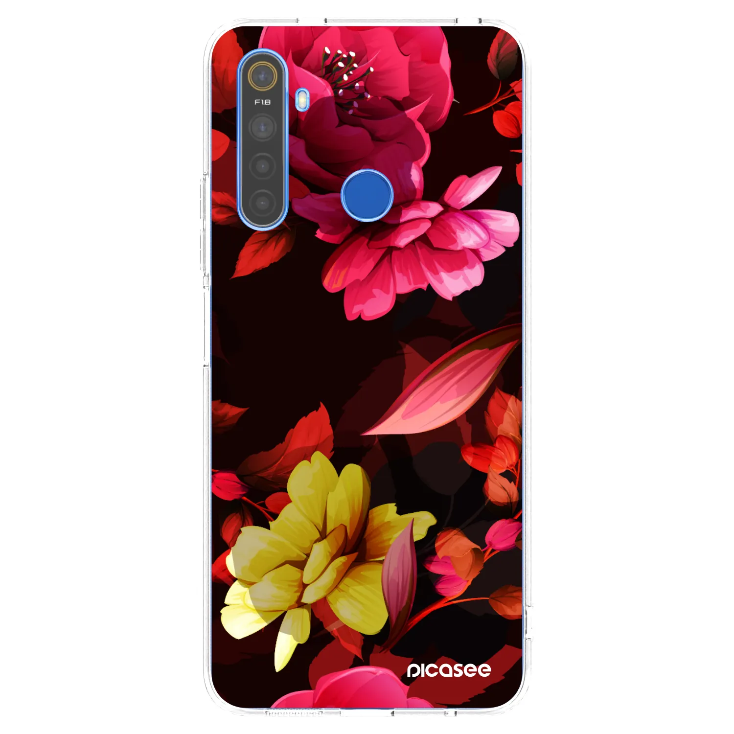 Picasee husă transparentă din silicon pentru Realme 5 - Dark Peonny