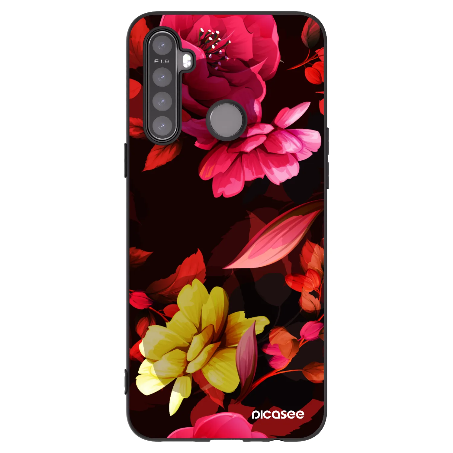 Picasee husă neagră din silicon pentru Realme 5 - Dark Peonny