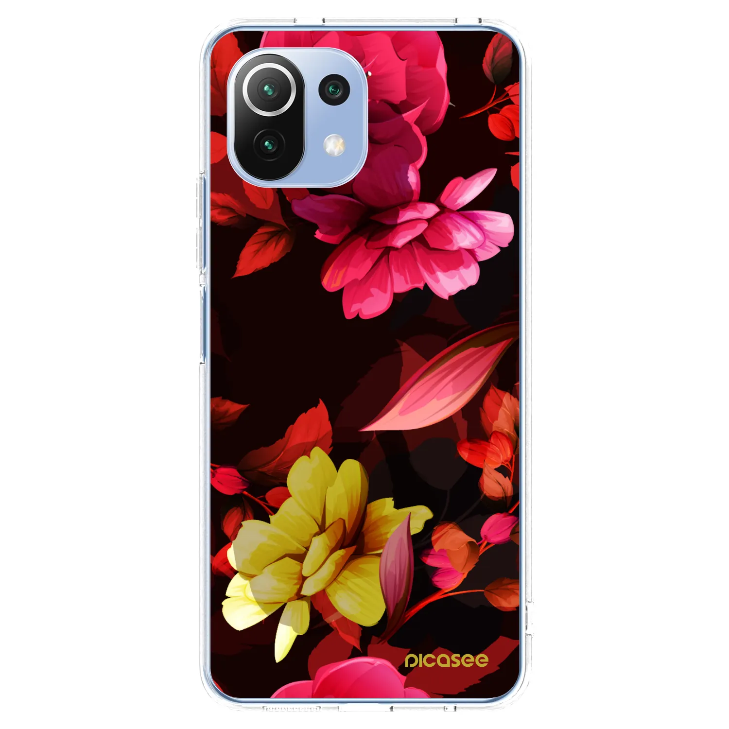 Picasee husă transparentă din silicon pentru Xiaomi Mi 11 Lite - Dark Peonny