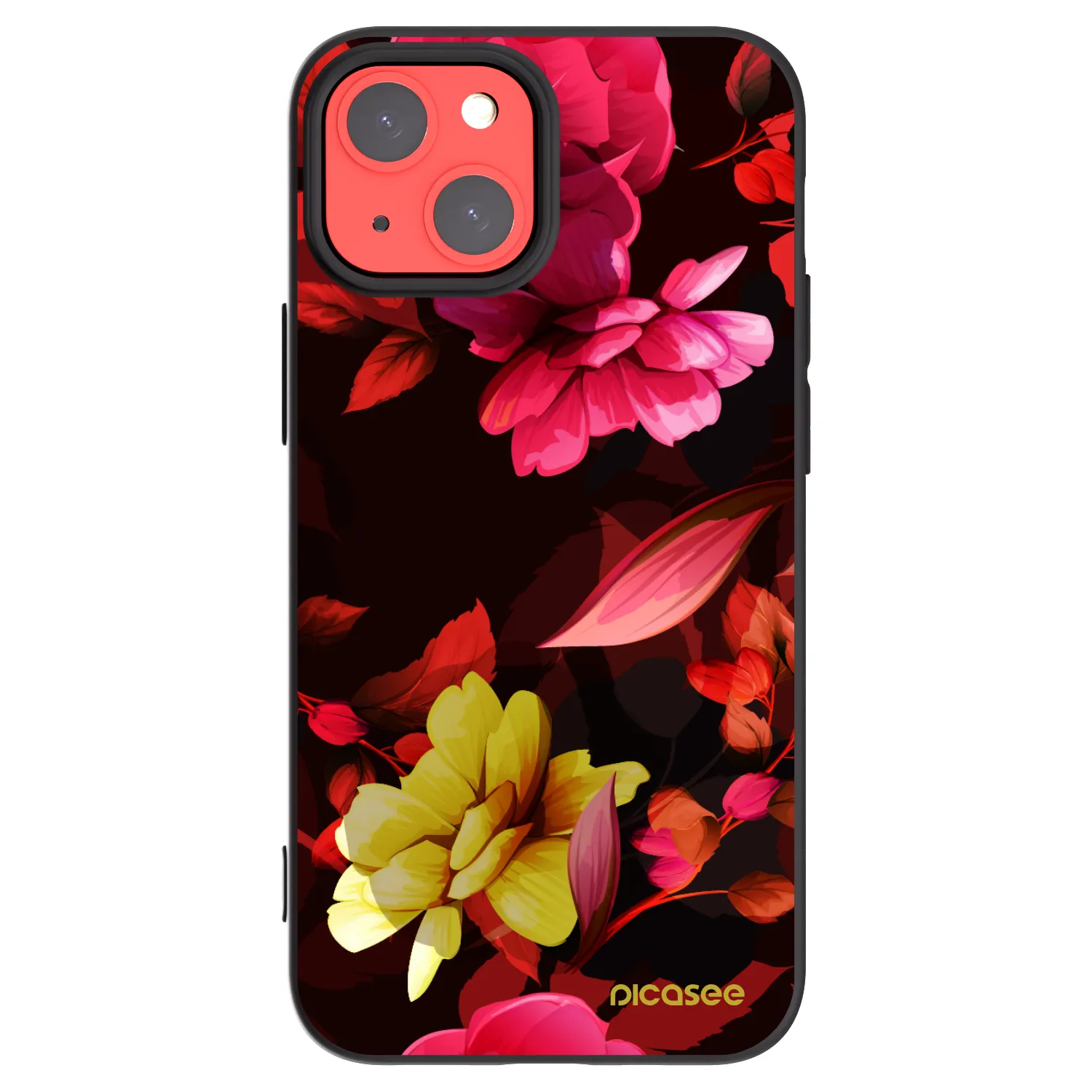 Picasee husă neagră din silicon pentru Apple iPhone 13 mini - Dark Peonny