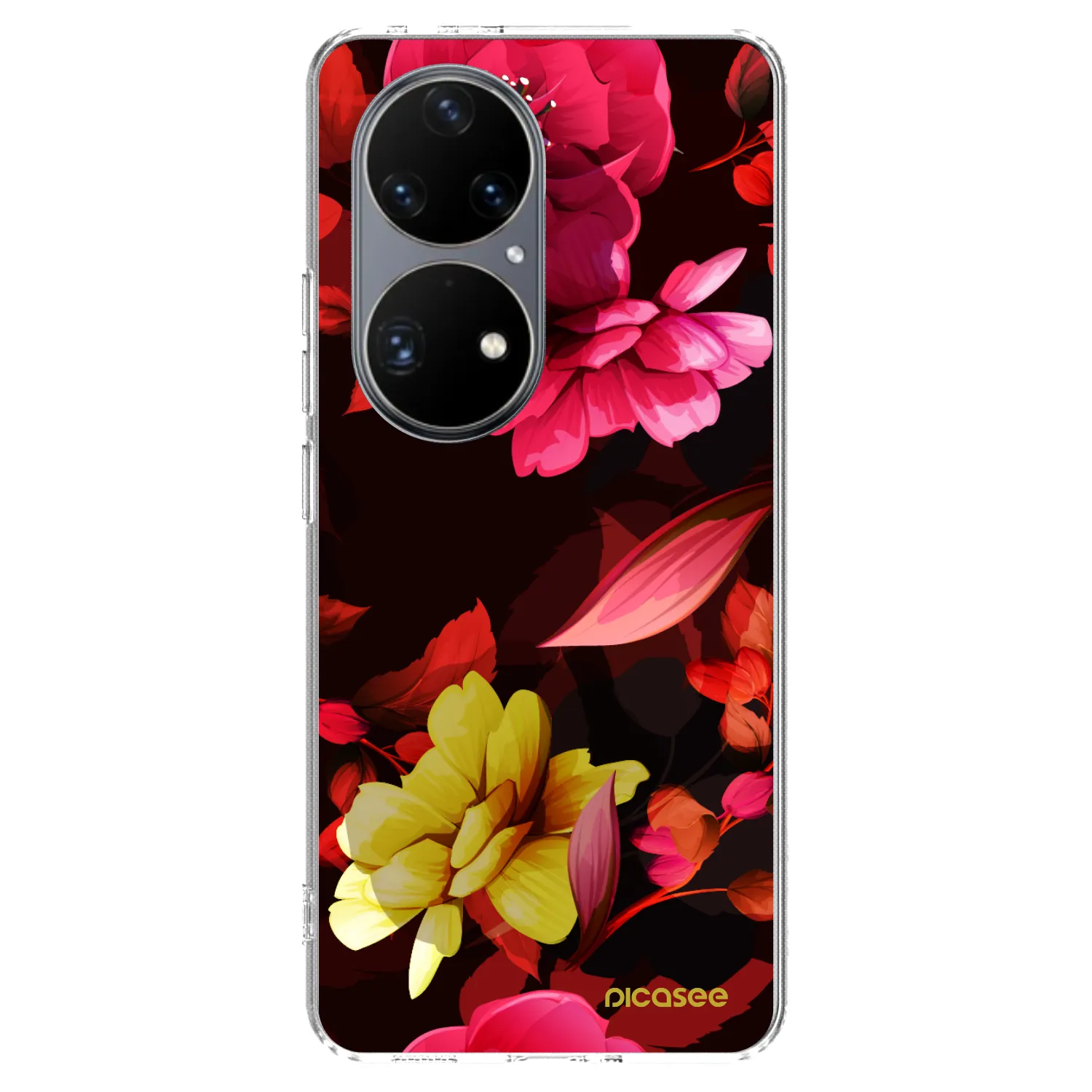 Picasee husă transparentă din silicon pentru Huawei P50 - Dark Peonny