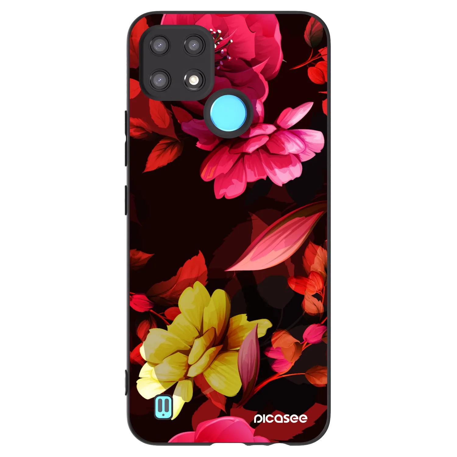 Picasee husă neagră din silicon pentru Realme C21 - Dark Peonny
