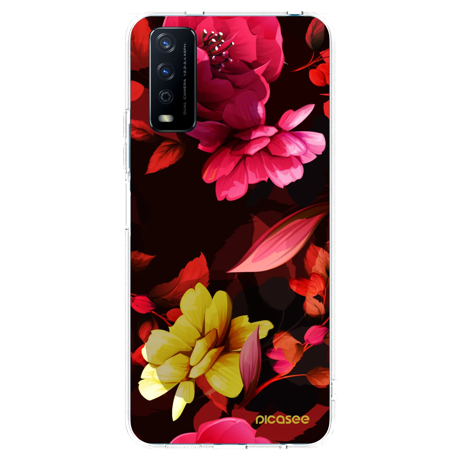 Picasee husă transparentă din silicon pentru Vivo Y11s - Dark Peonny