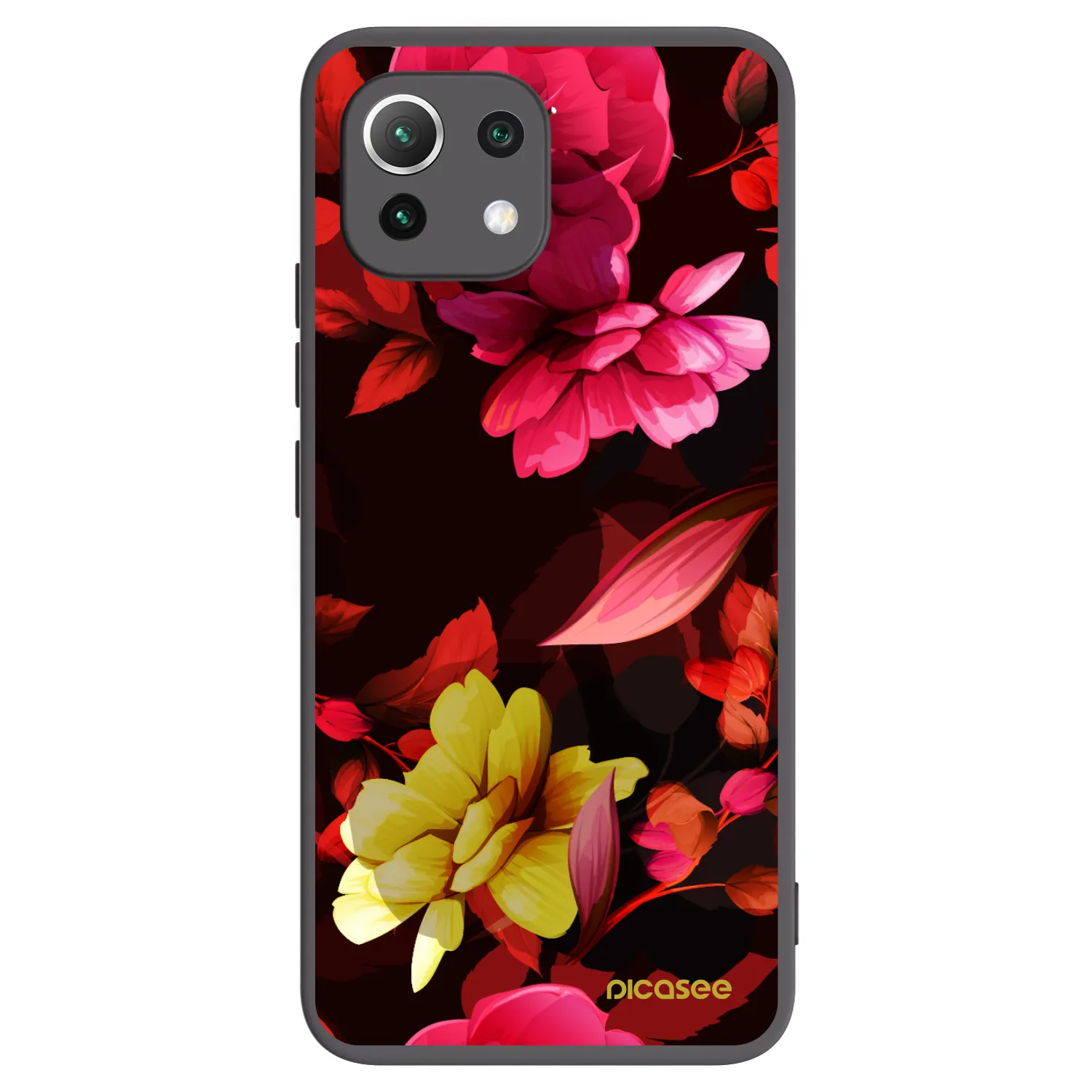 Picasee husă neagră din silicon pentru Xiaomi 11 Lite 5G NE - Dark Peonny