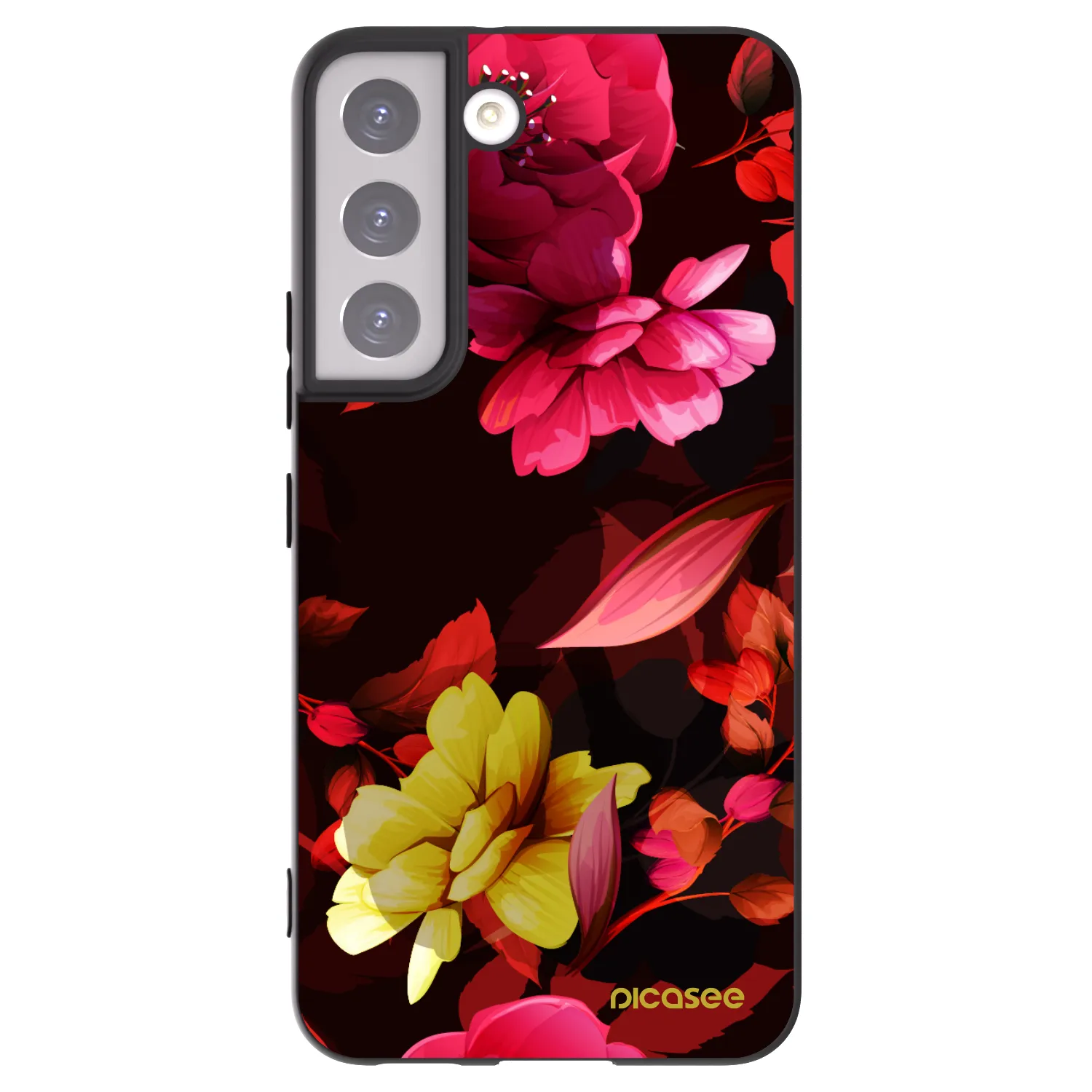Picasee husă neagră din silicon pentru Samsung Galaxy S22 5G - Dark Peonny