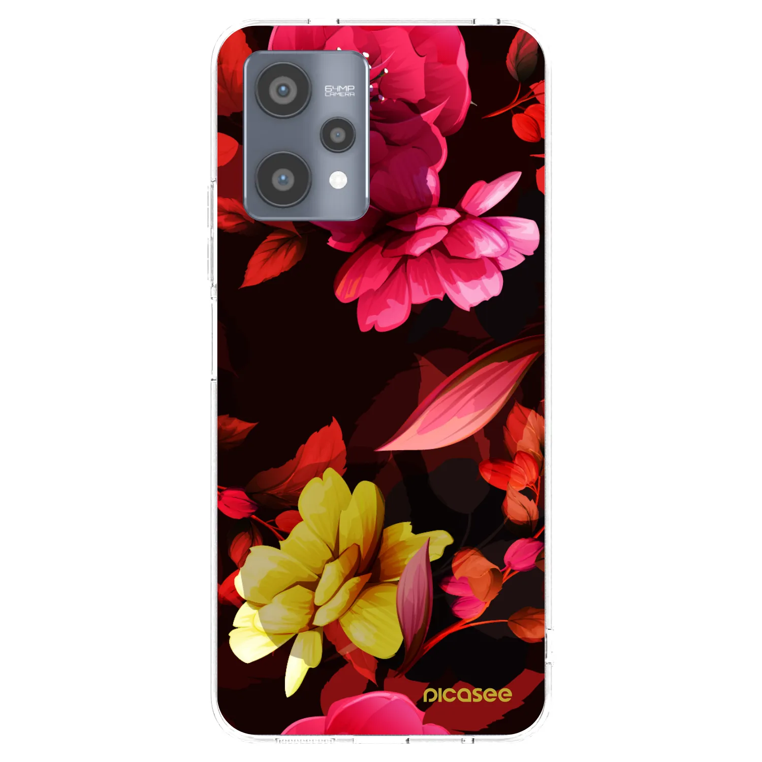 Picasee husă transparentă din silicon pentru Realme 9 Pro 5G - Dark Peonny