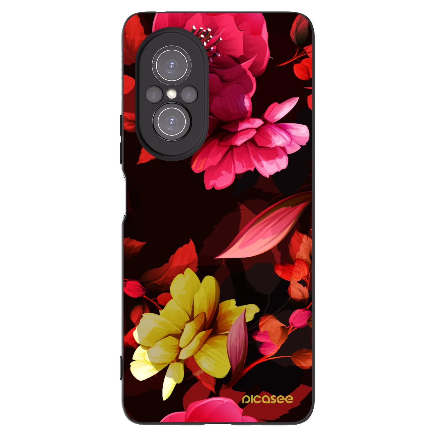 Picasee husă neagră din silicon pentru Huawei Nova 9 SE - Dark Peonny