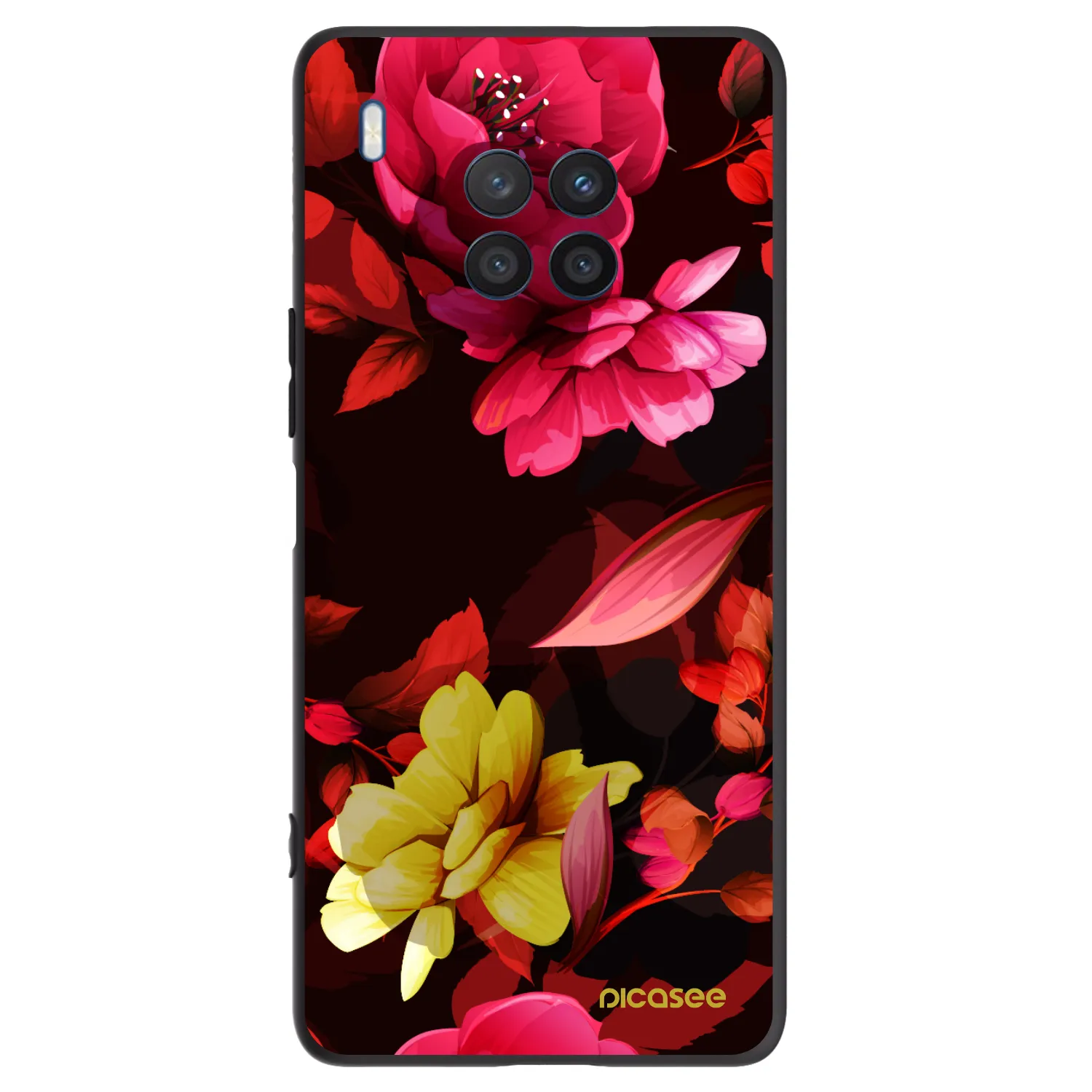 Picasee husă neagră din silicon pentru Honor 50 Lite - Dark Peonny