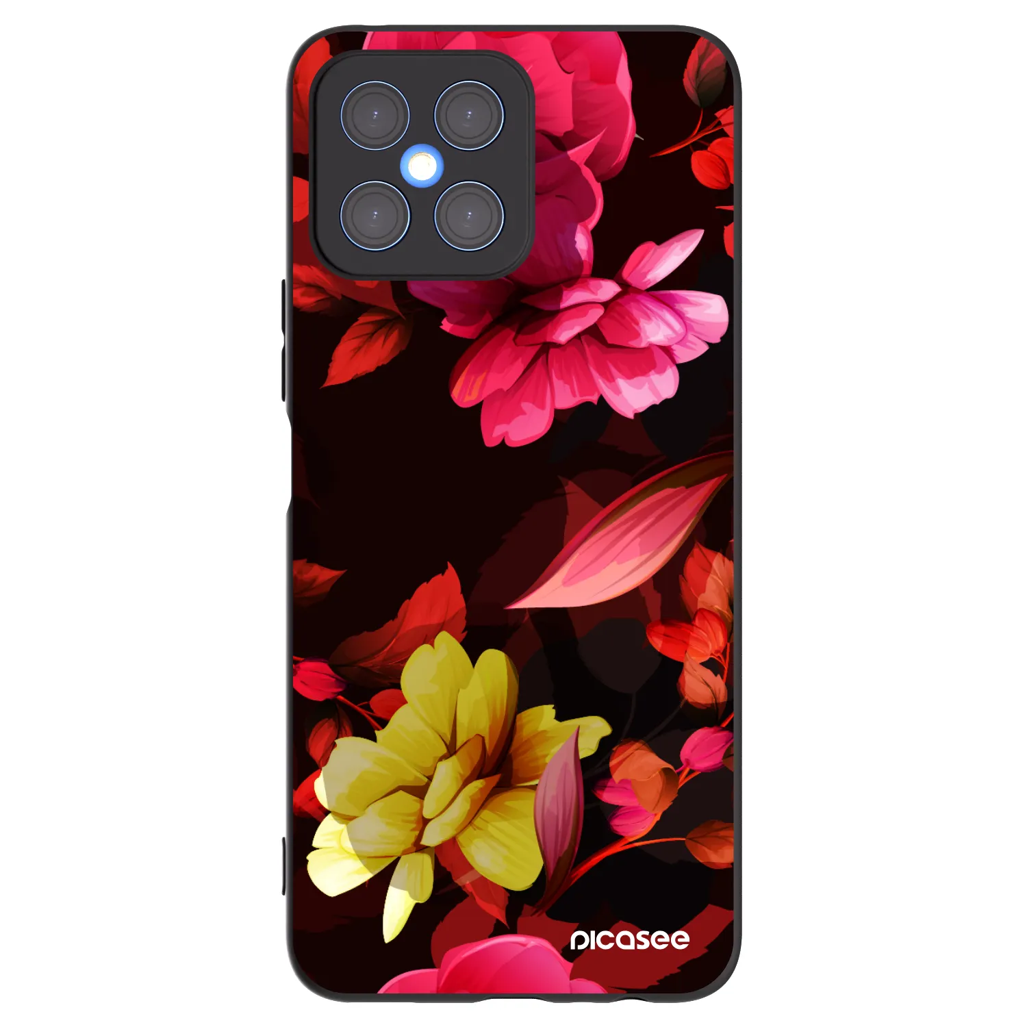 Picasee husă neagră din silicon pentru Honor X8 4G - Dark Peonny