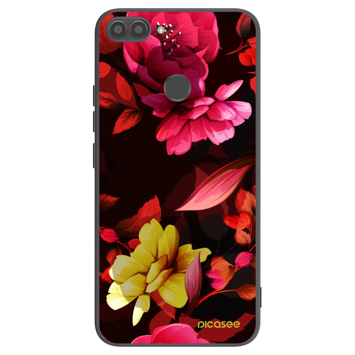 Picasee husă neagră din silicon pentru Huawei P Smart - Dark Peonny