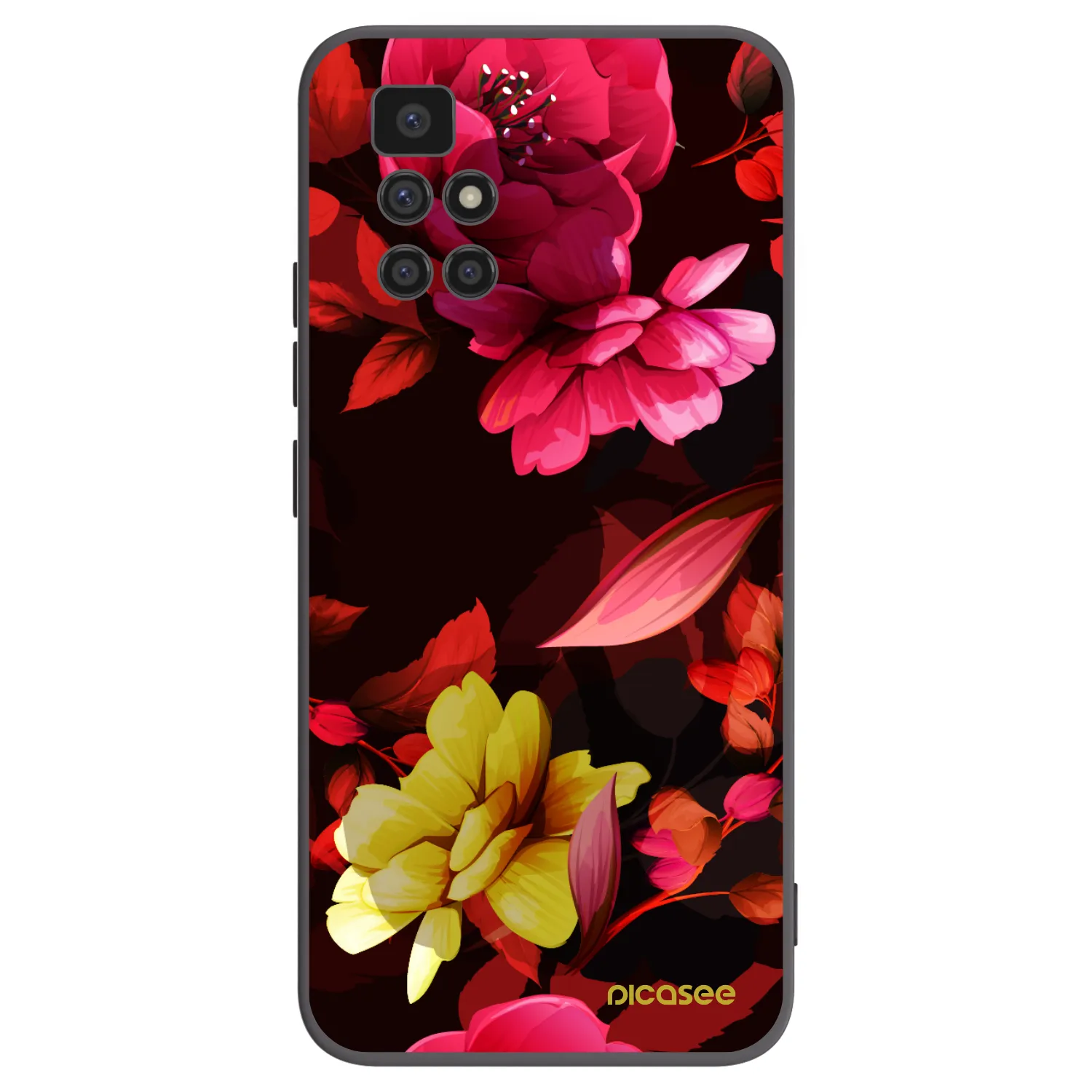 Picasee husă neagră din silicon pentru Xiaomi Redmi 10 (2022) - Dark Peonny