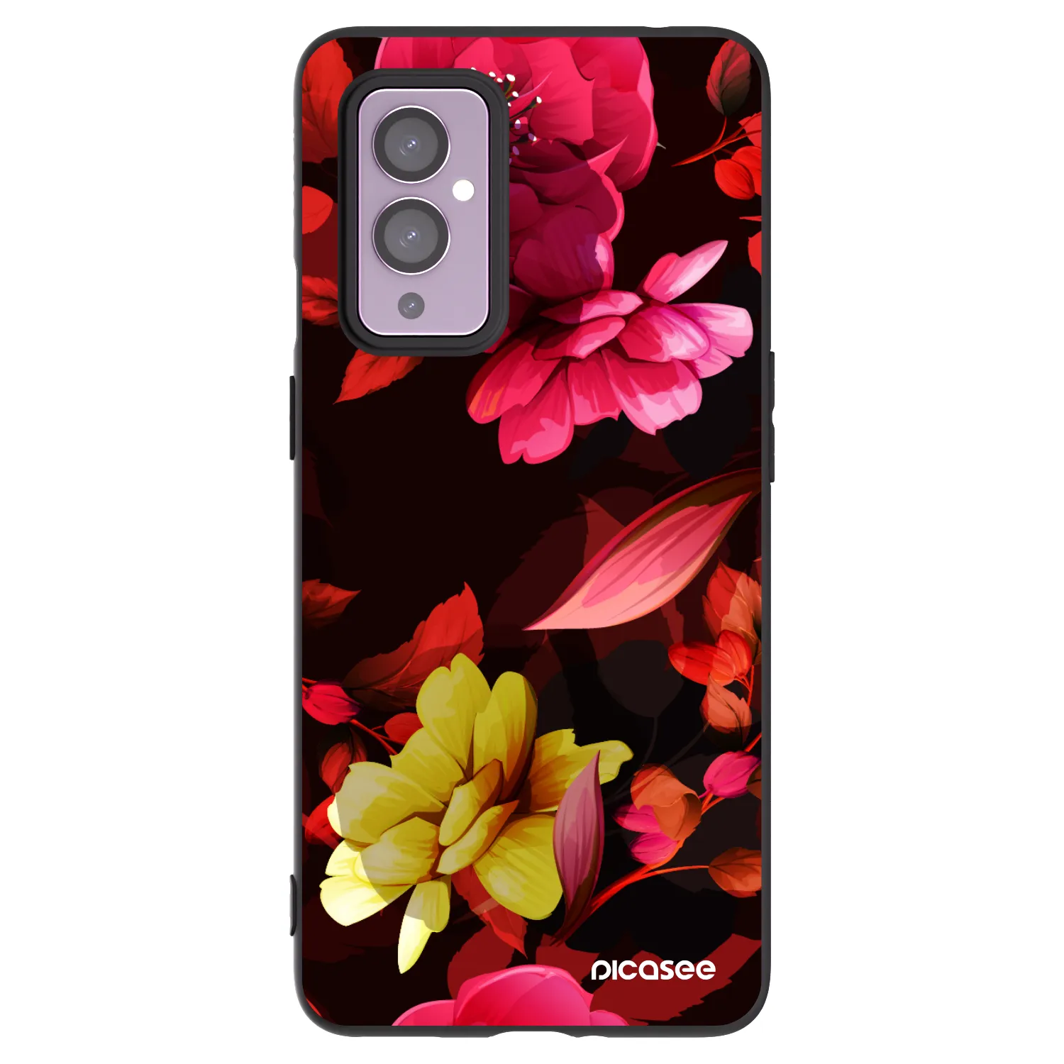 Picasee husă neagră din silicon pentru OnePlus 9 - Dark Peonny