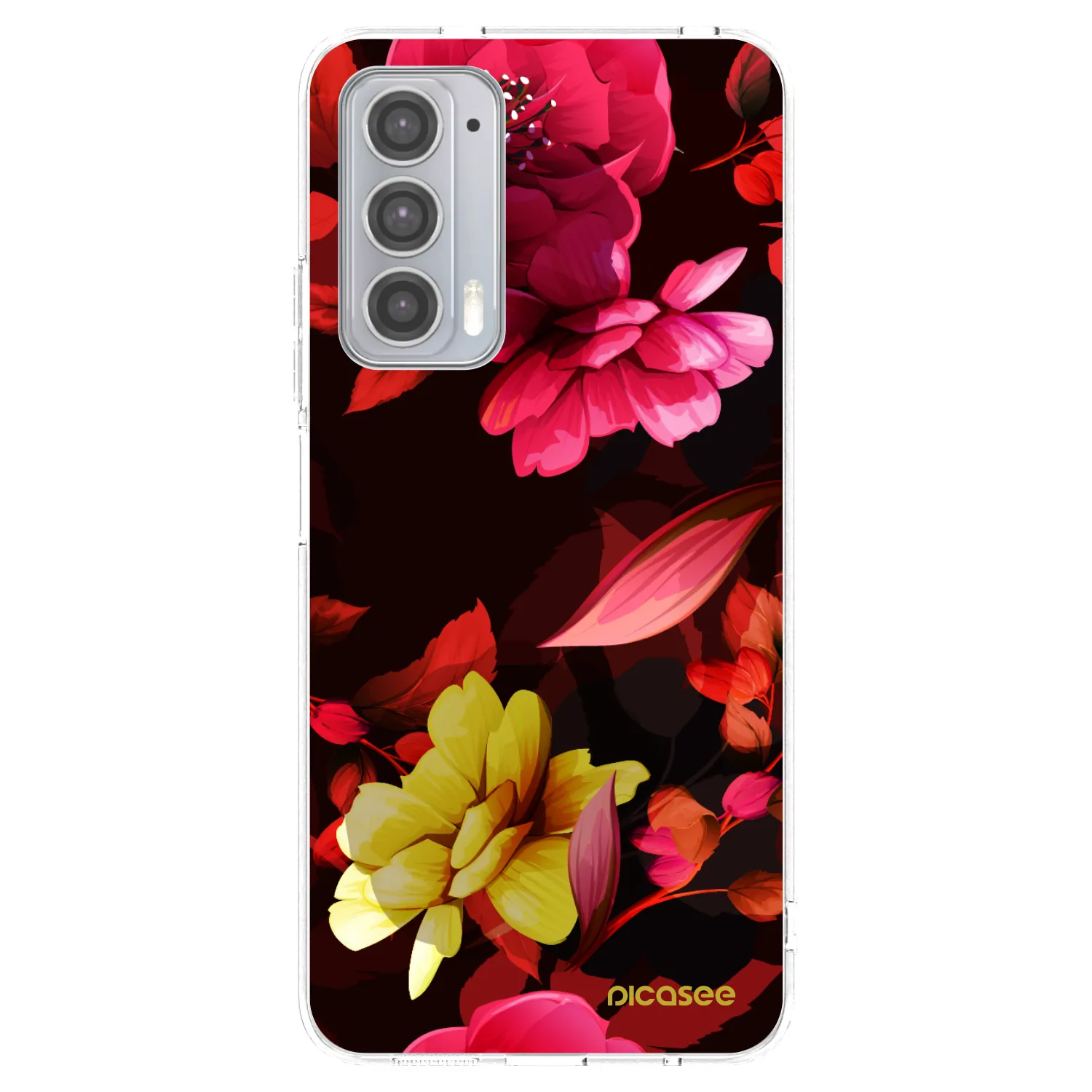 Picasee husă transparentă din silicon pentru Motorola Edge 20 - Dark Peonny