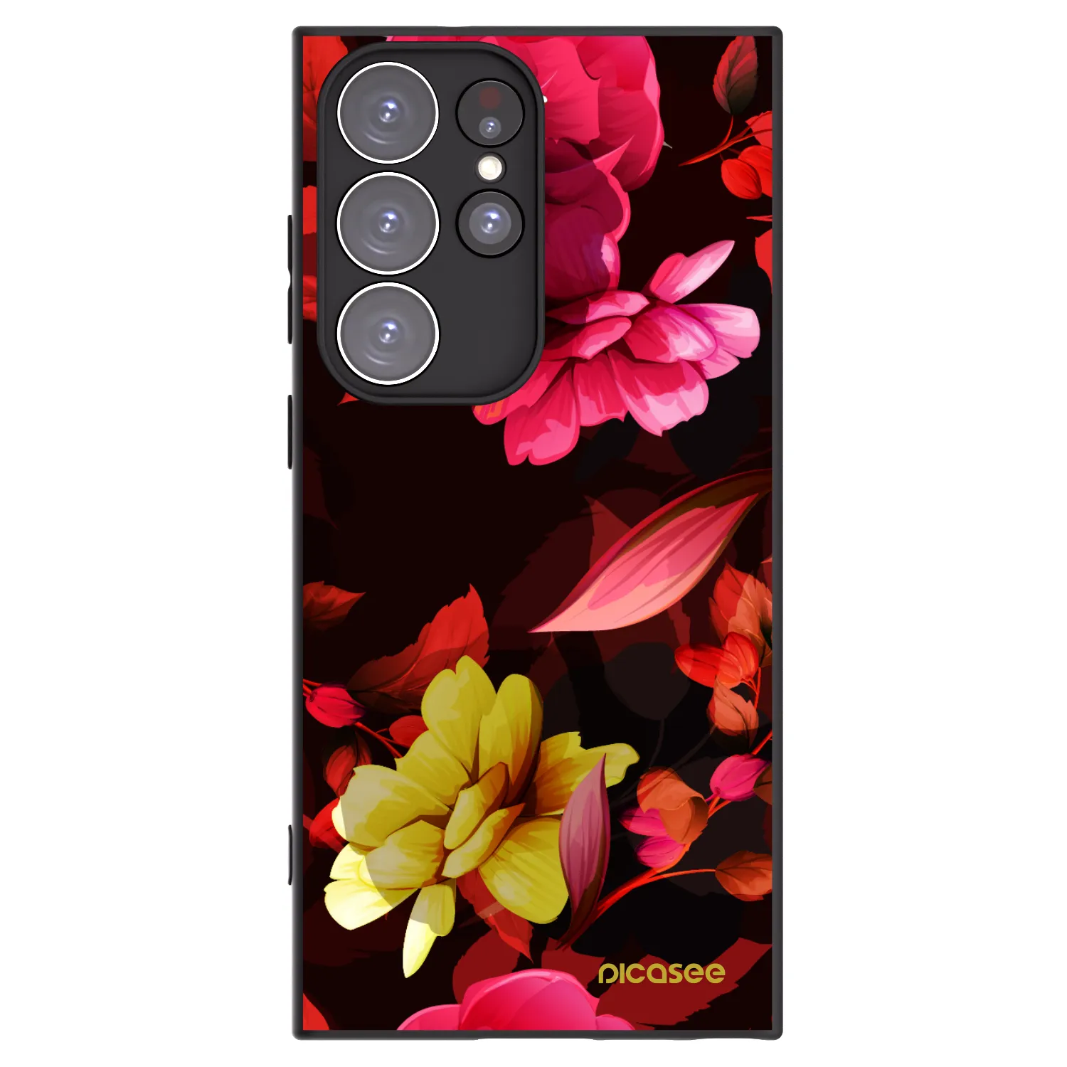 Picasee husă neagră din silicon pentru Samsung Galaxy S23 Ultra 5G - Dark Peonny