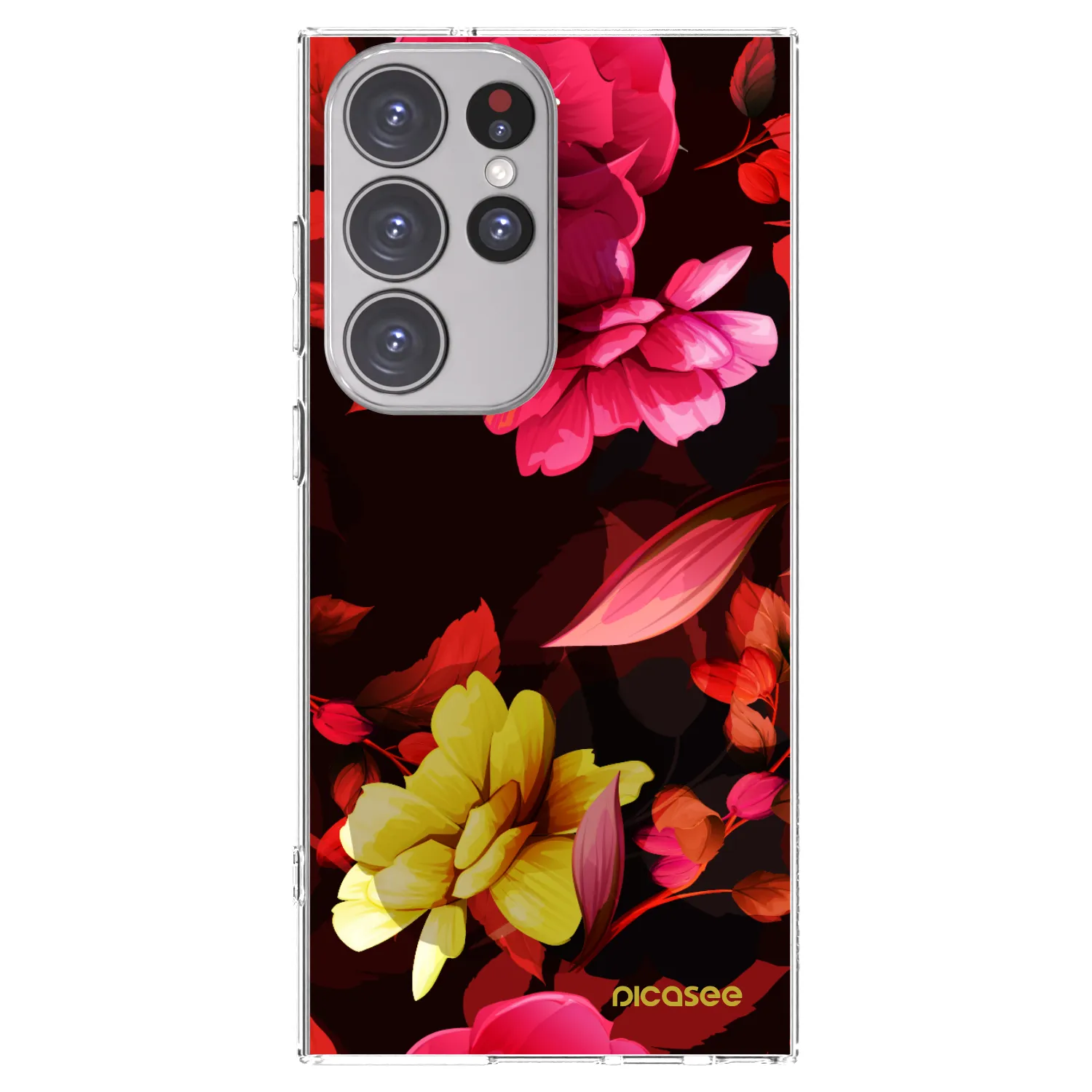 Picasee husă transparentă din silicon pentru Samsung Galaxy S23 Ultra 5G - Dark Peonny