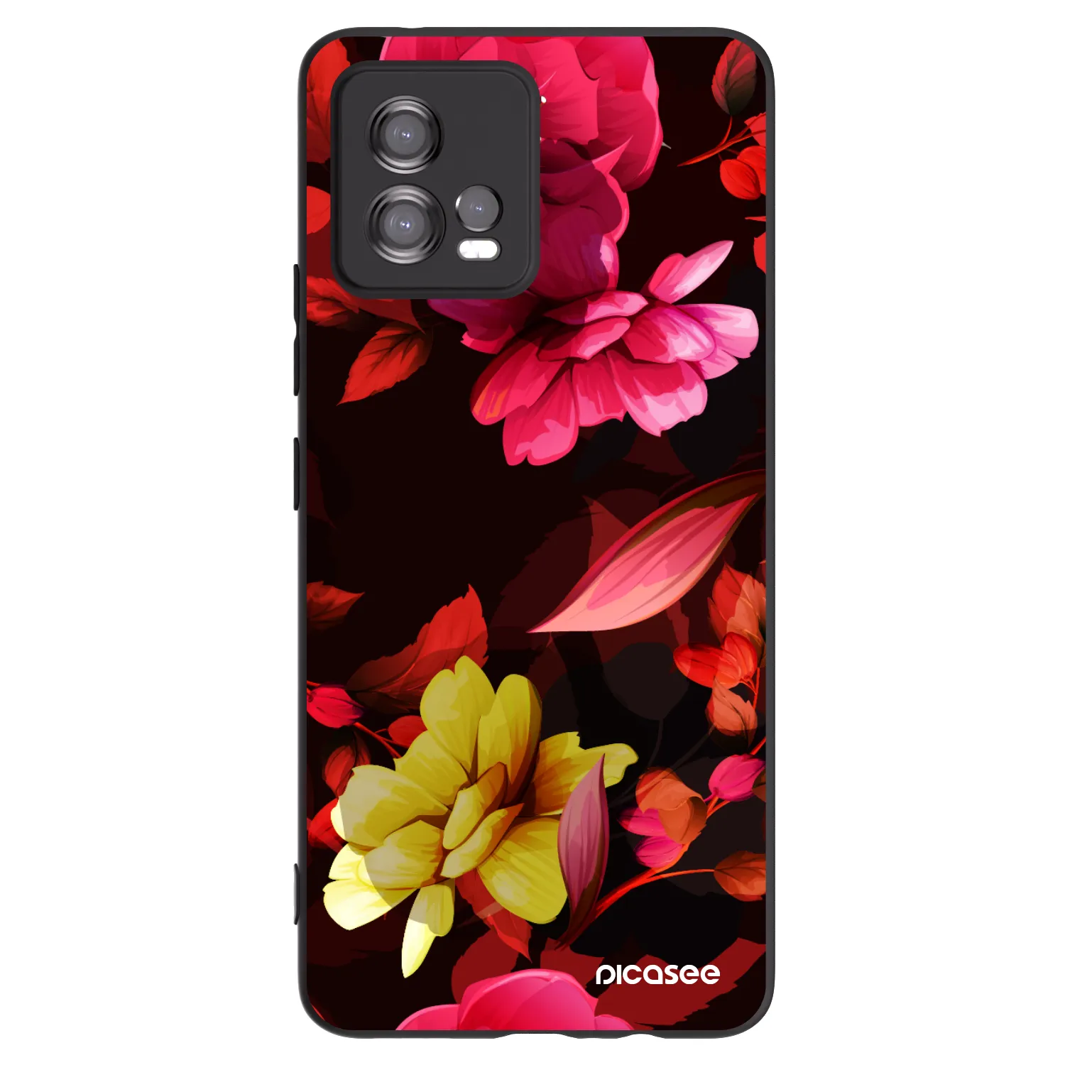 Picasee husă neagră din silicon pentru Motorola Moto G72 - Dark Peonny