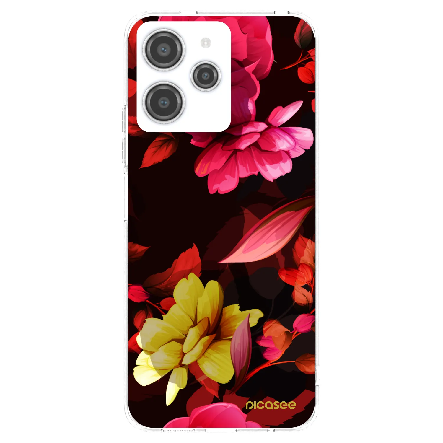 Picasee husă transparentă din silicon pentru Xiaomi Redmi 12 4G - Dark Peonny