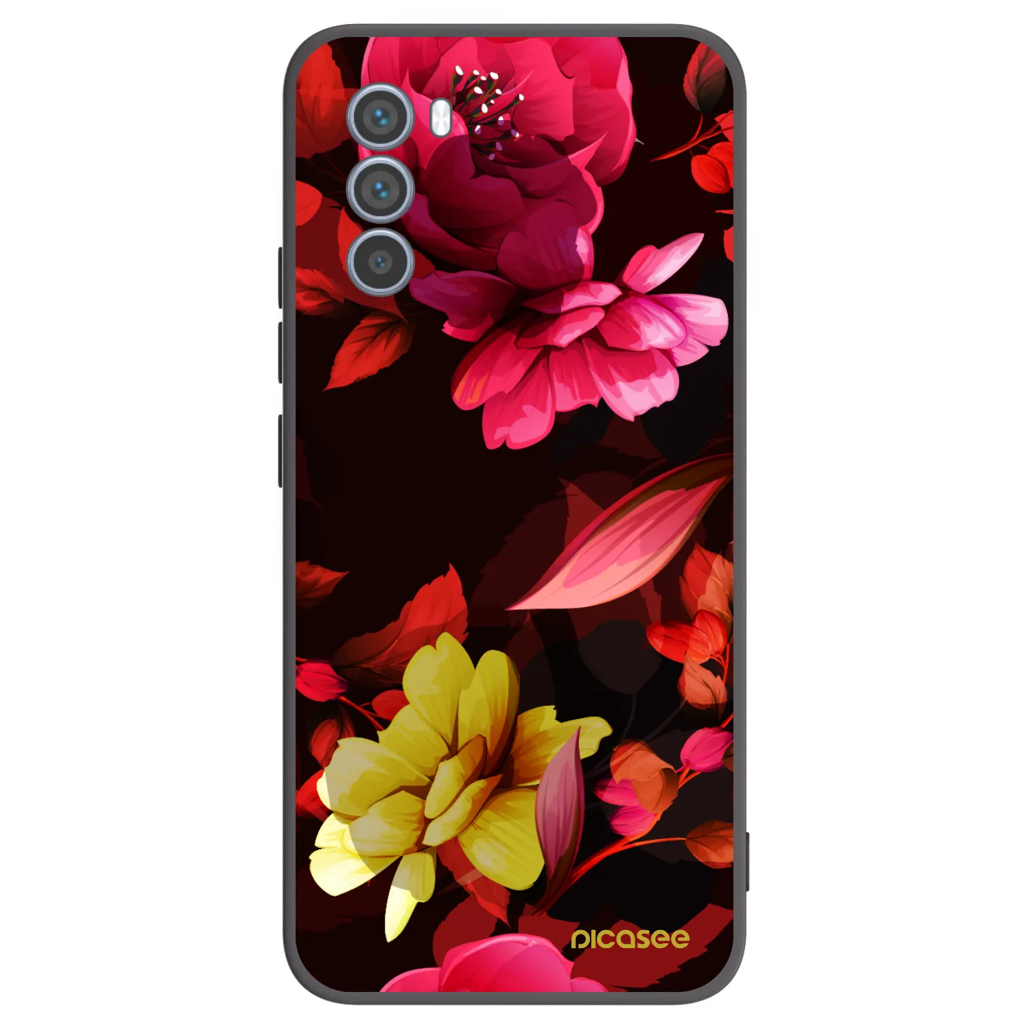 Picasee husă neagră din silicon pentru Motorola Moto G62 - Dark Peonny