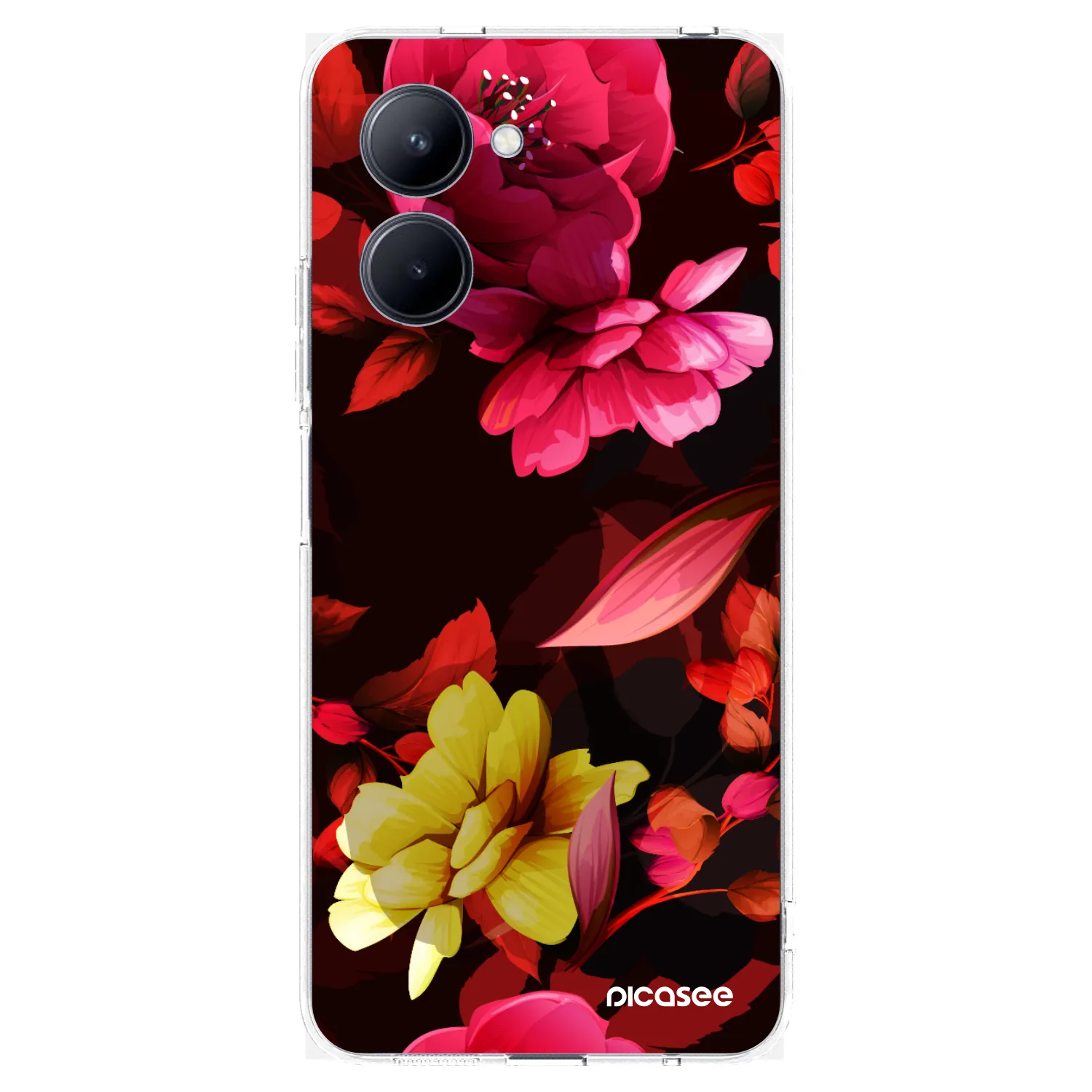 Picasee husă transparentă din silicon pentru Realme C33 (2023) - Dark Peonny
