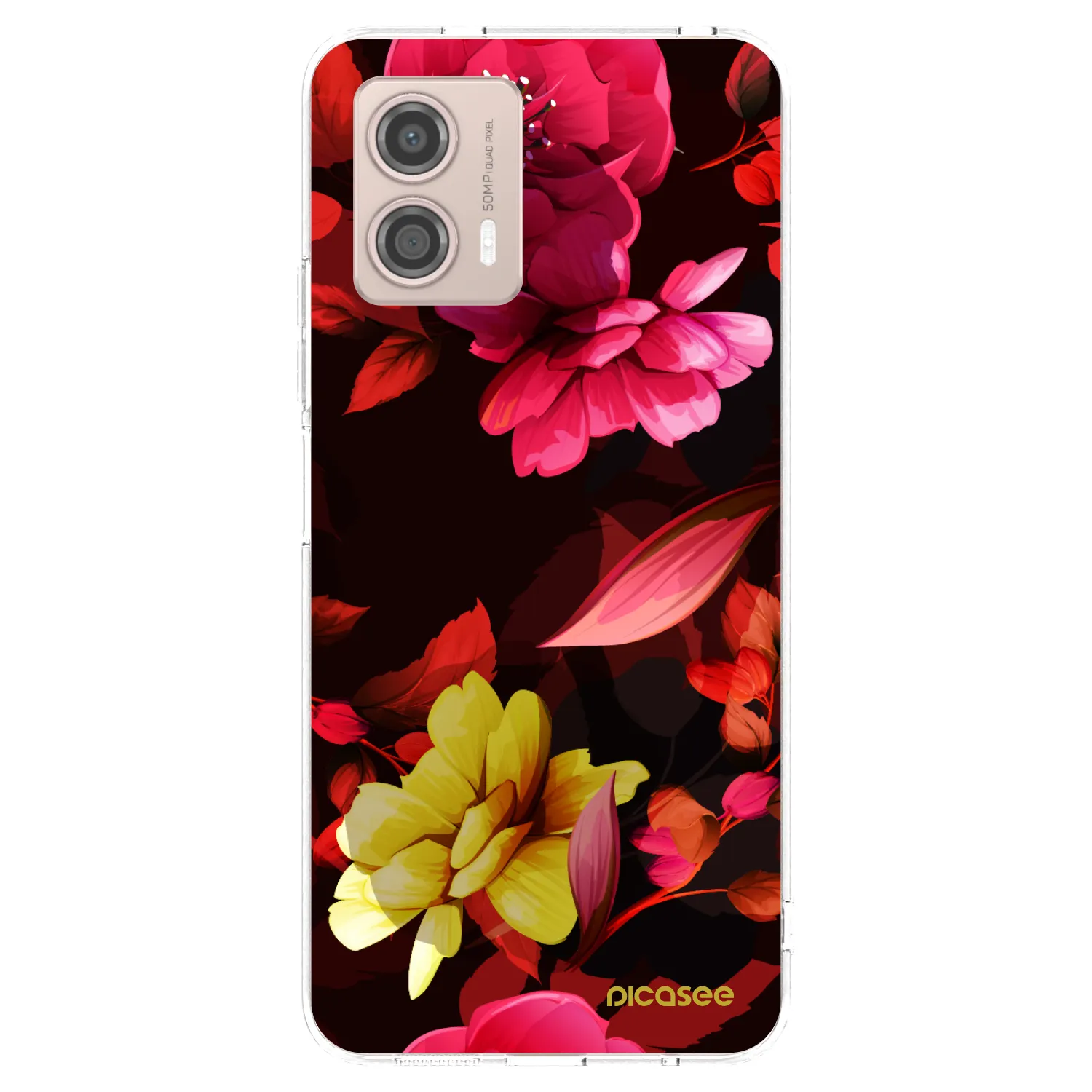 Picasee husă transparentă din silicon pentru Motorola Moto G53 5G - Dark Peonny
