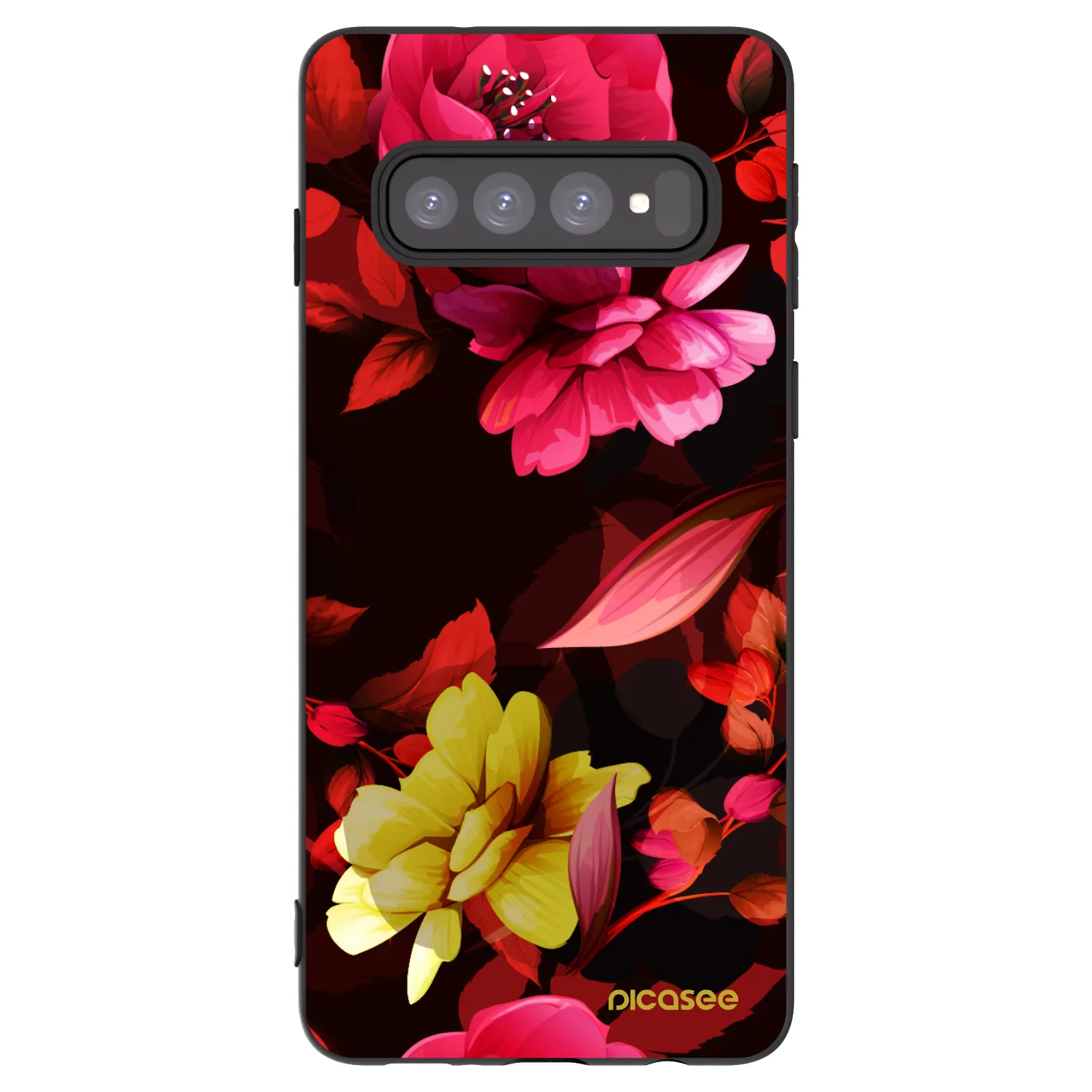Picasee husă neagră din silicon pentru Samsung Galaxy S10 G973 - Dark Peonny