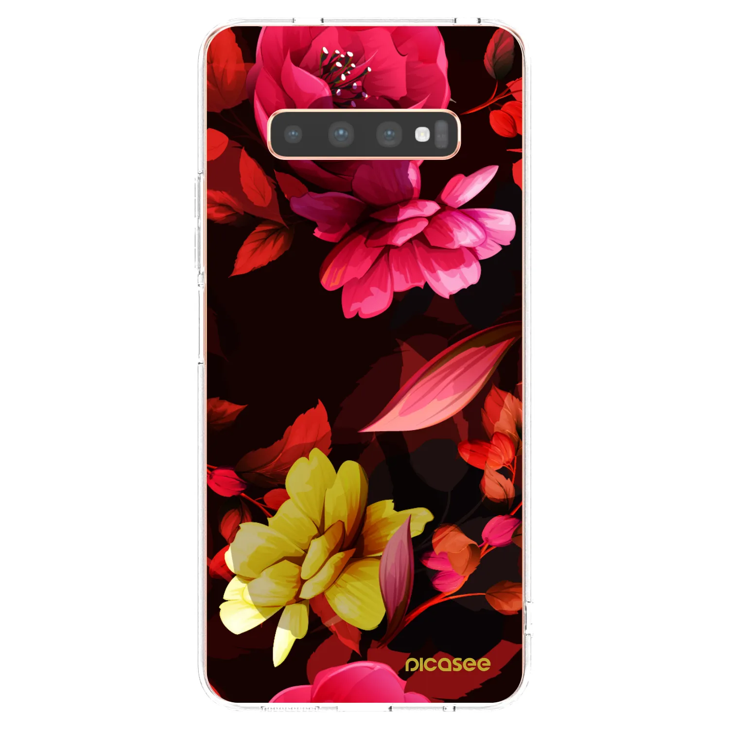 Picasee husă transparentă din silicon pentru Samsung Galaxy S10 Plus G975 - Dark Peonny