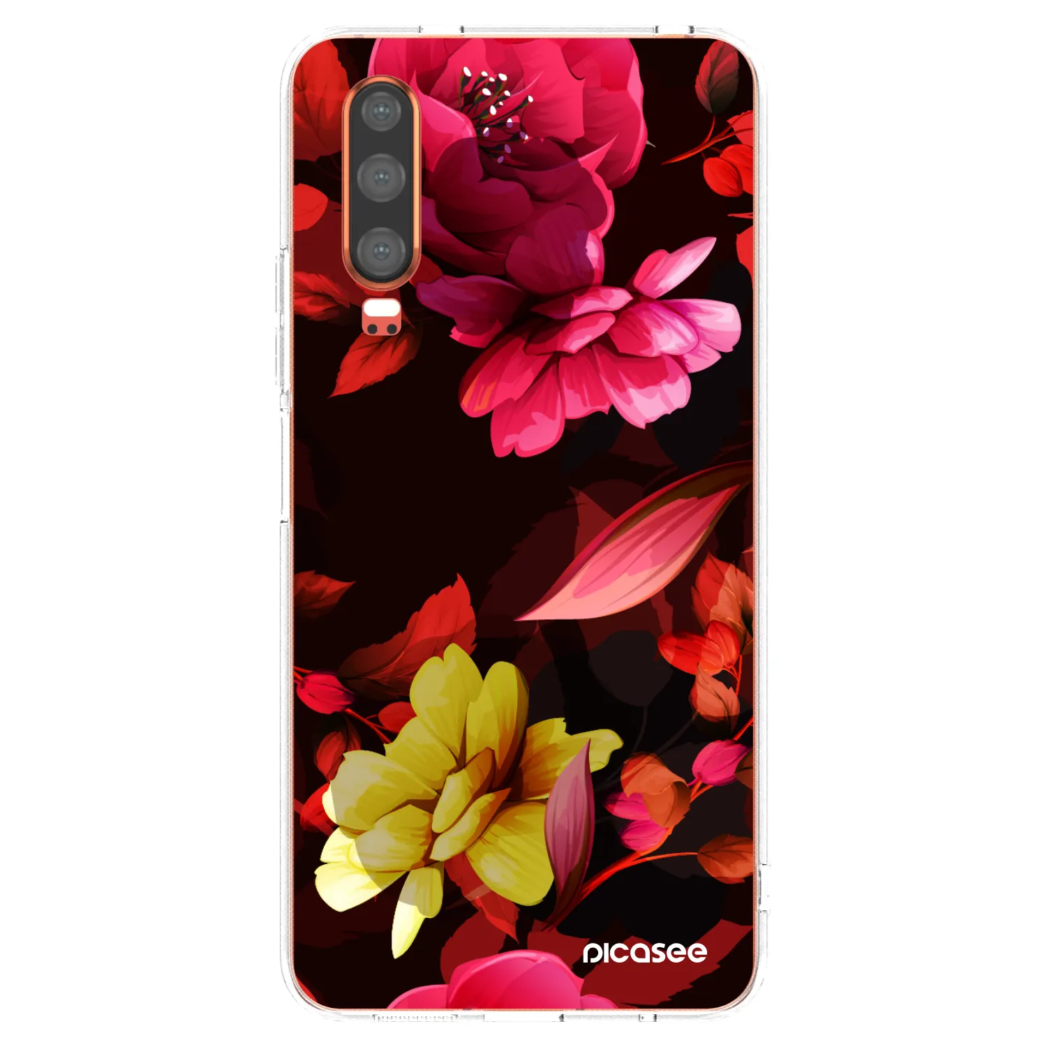 Picasee husă transparentă din silicon pentru Huawei P30 - Dark Peonny