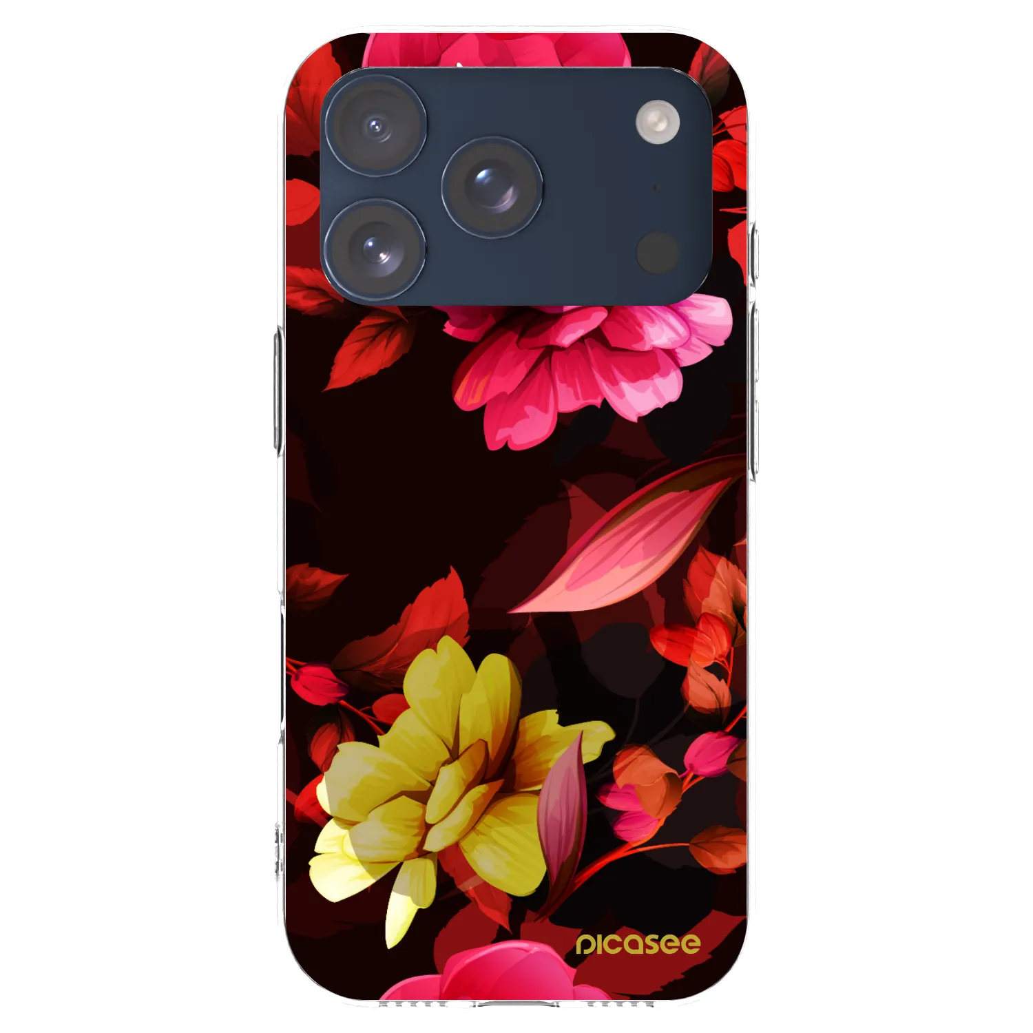 Picasee husă transparentă din silicon pentru Apple iPhone 17 Pro - Dark Peonny