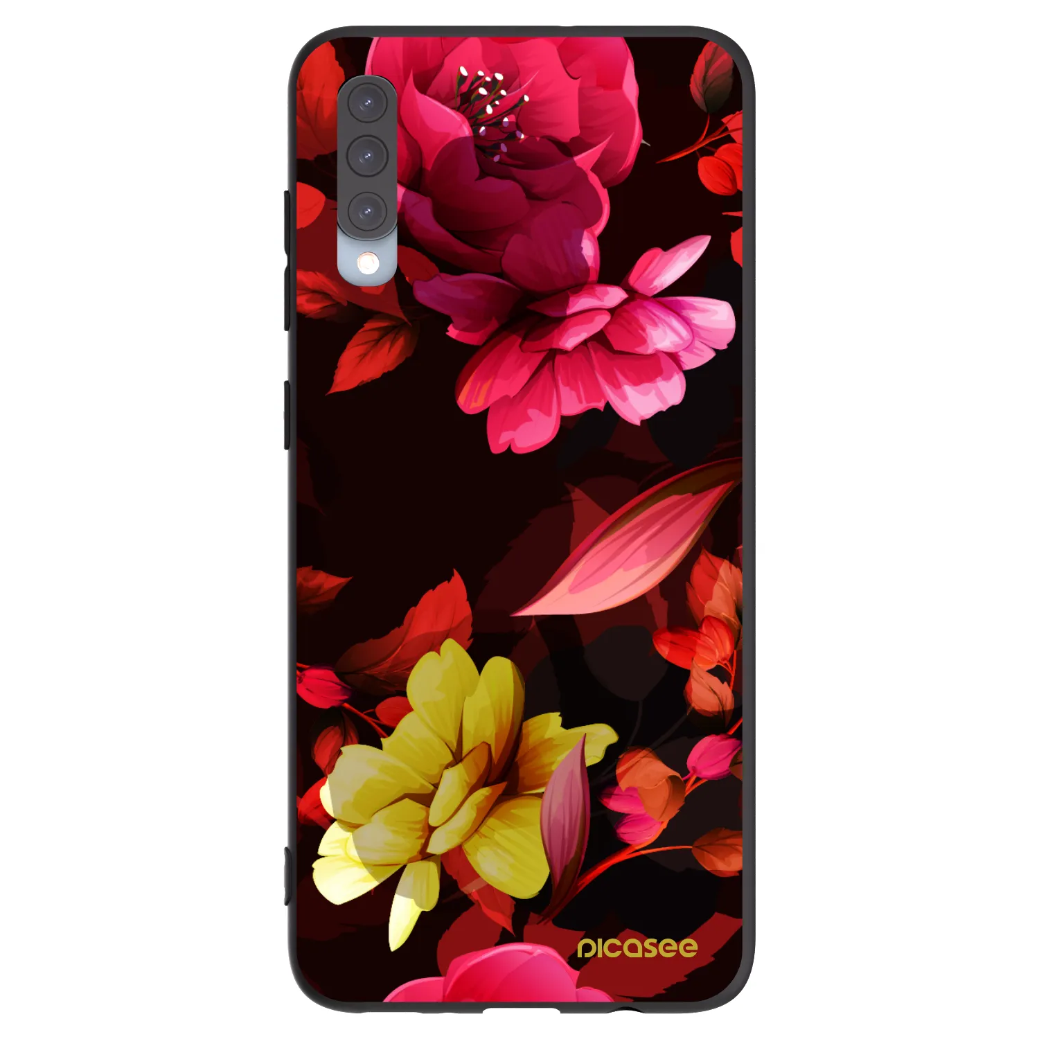 Picasee husă neagră din silicon pentru Samsung Galaxy A70 A705F - Dark Peonny