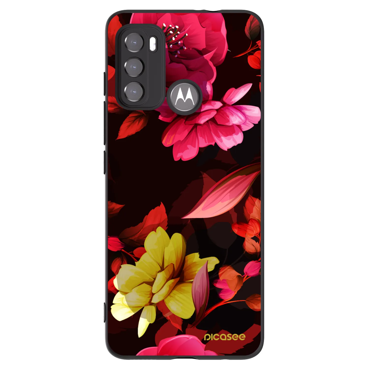 Picasee husă neagră din silicon pentru Motorola Edge 60 5G - Dark Peonny