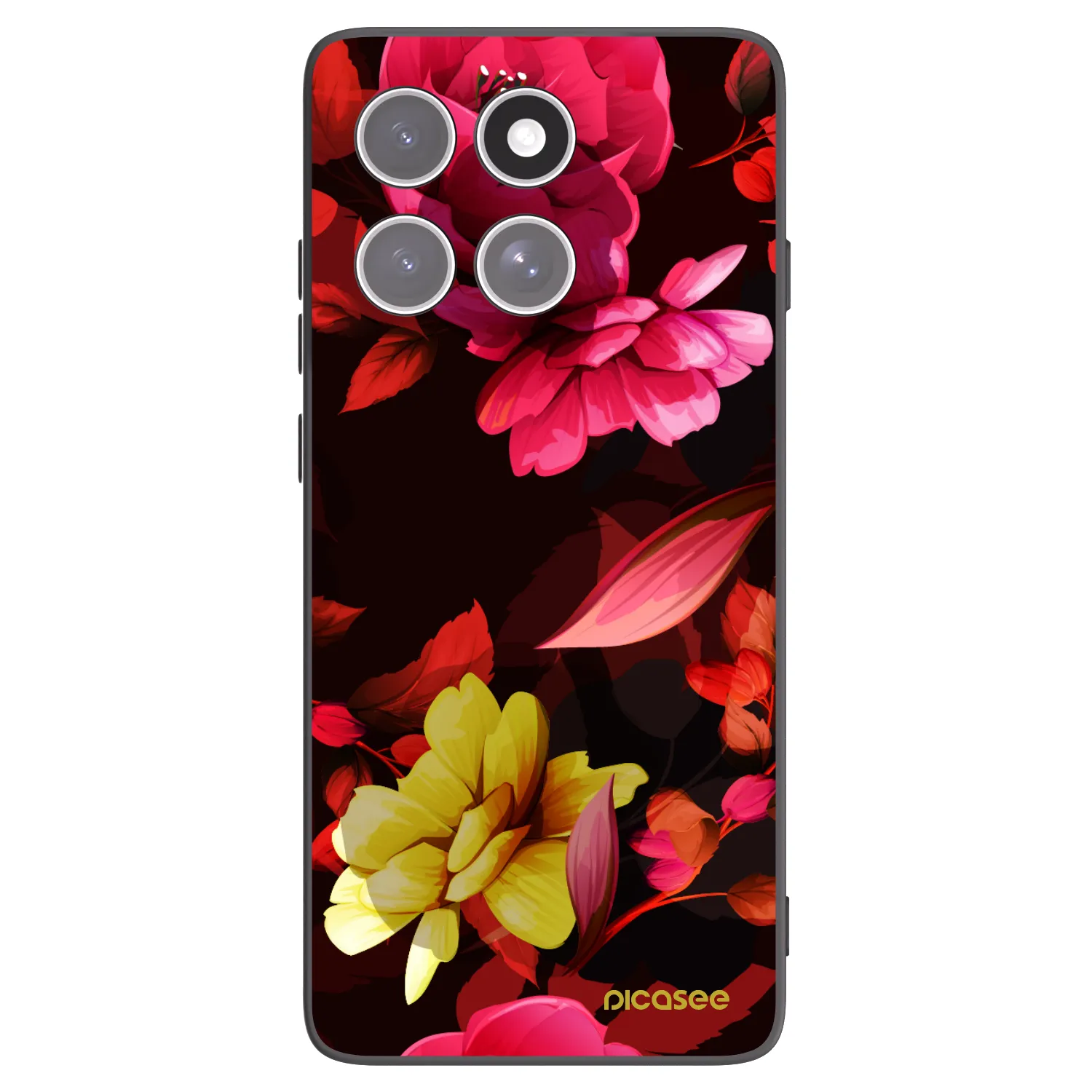 Picasee husă neagră din silicon pentru Motorola Edge 60 Fusion - Dark Peonny