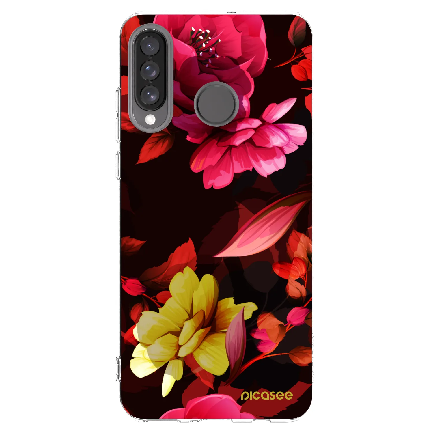 Picasee husă transparentă din silicon pentru Huawei P30 Lite - Dark Peonny