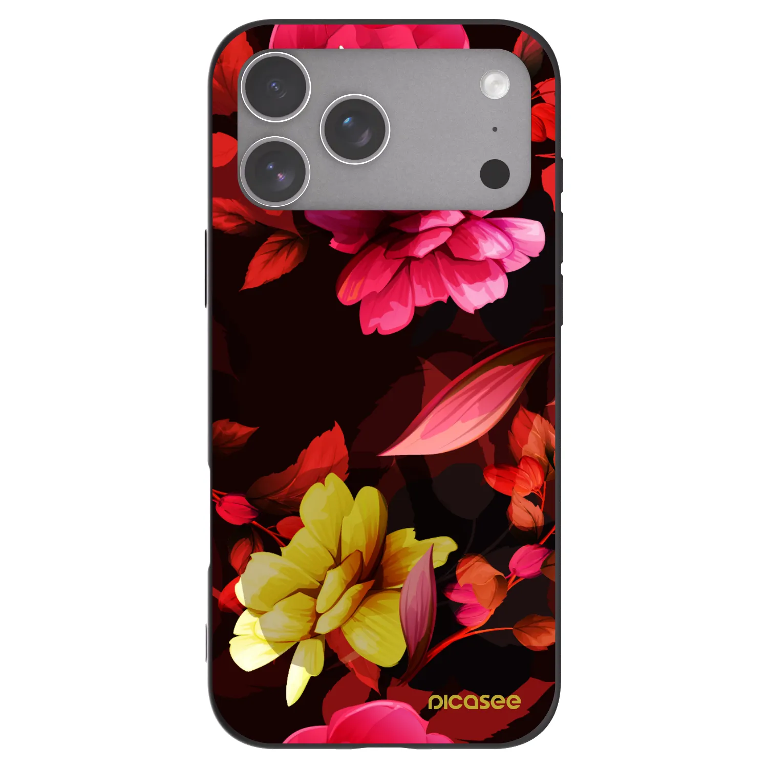 Picasee husă neagră din silicon pentru Apple iPhone 18 Pro Max - Dark Peonny