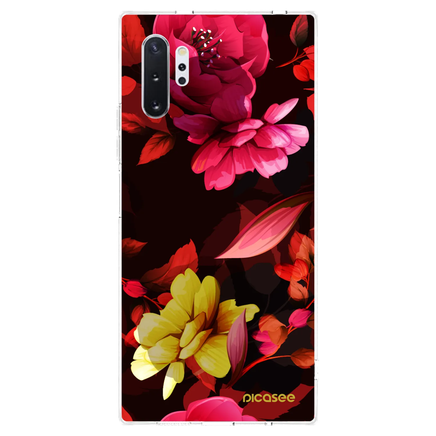 Picasee husă transparentă din silicon pentru Samsung Galaxy Note 10+ N975F - Dark Peonny