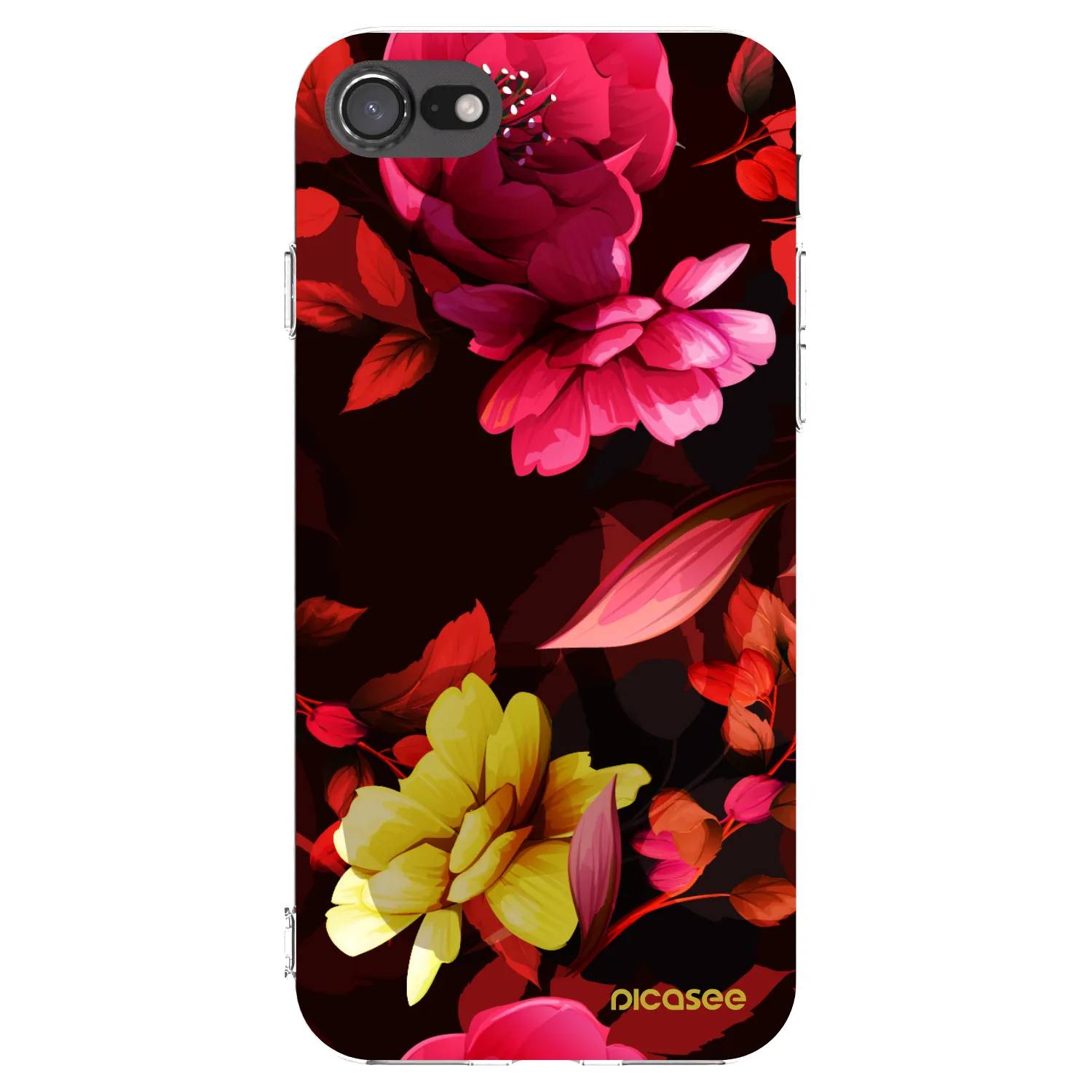 Picasee husă transparentă din silicon pentru Apple iPhone 8 - Dark Peonny