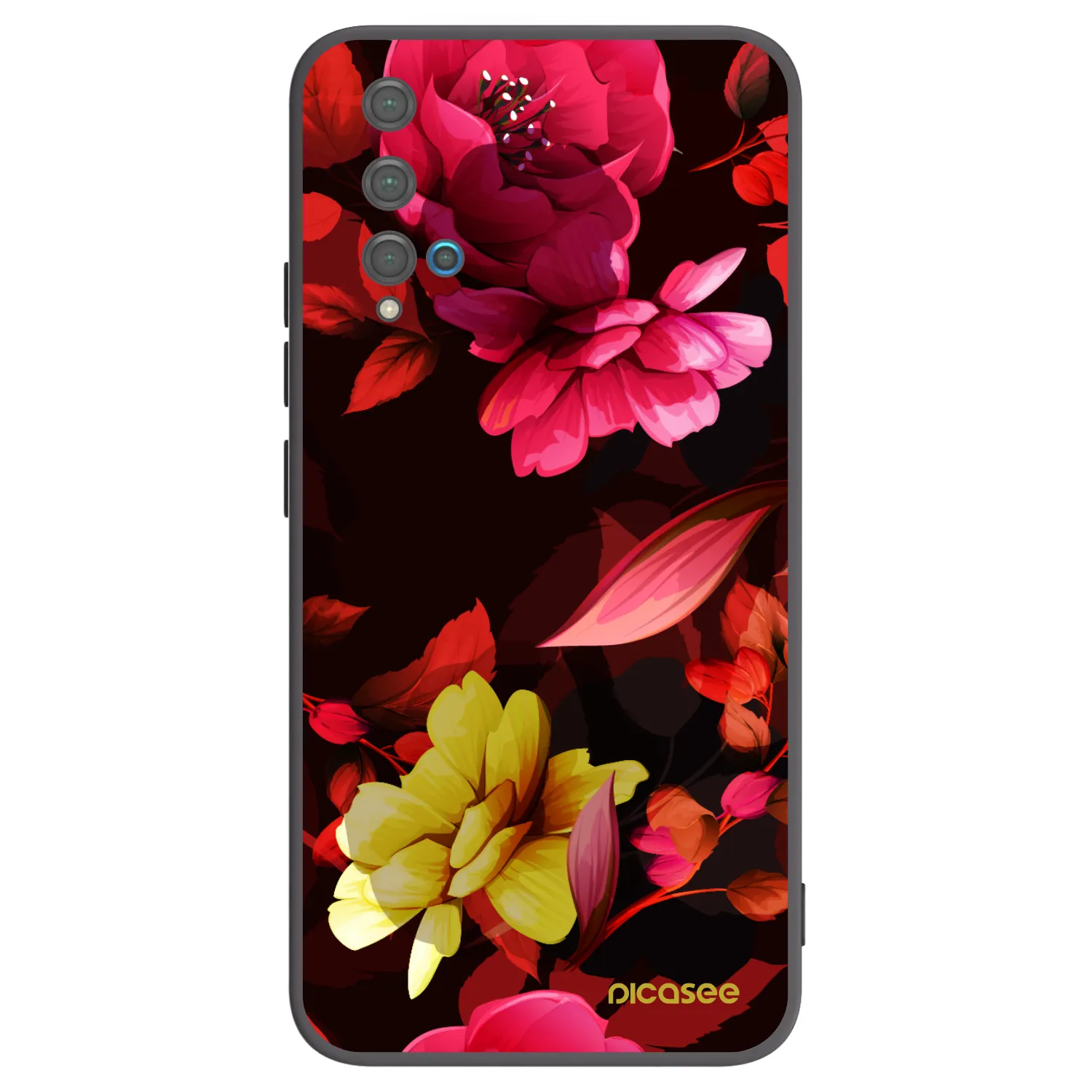 Picasee husă neagră din silicon pentru Huawei Nova 5T - Dark Peonny