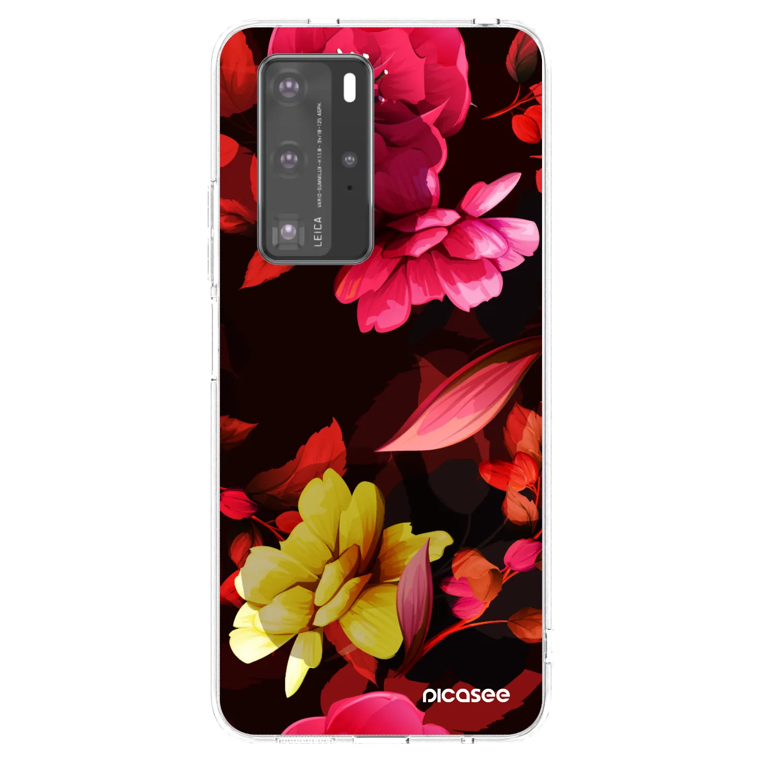 Picasee husă transparentă din silicon pentru Huawei P40 Pro - Dark Peonny