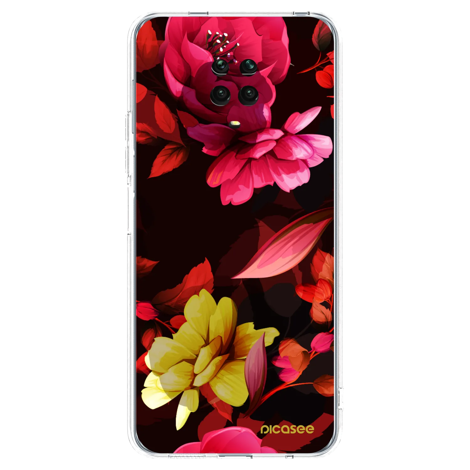 Picasee husă transparentă din silicon pentru Xiaomi Redmi Note 9 Pro - Dark Peonny